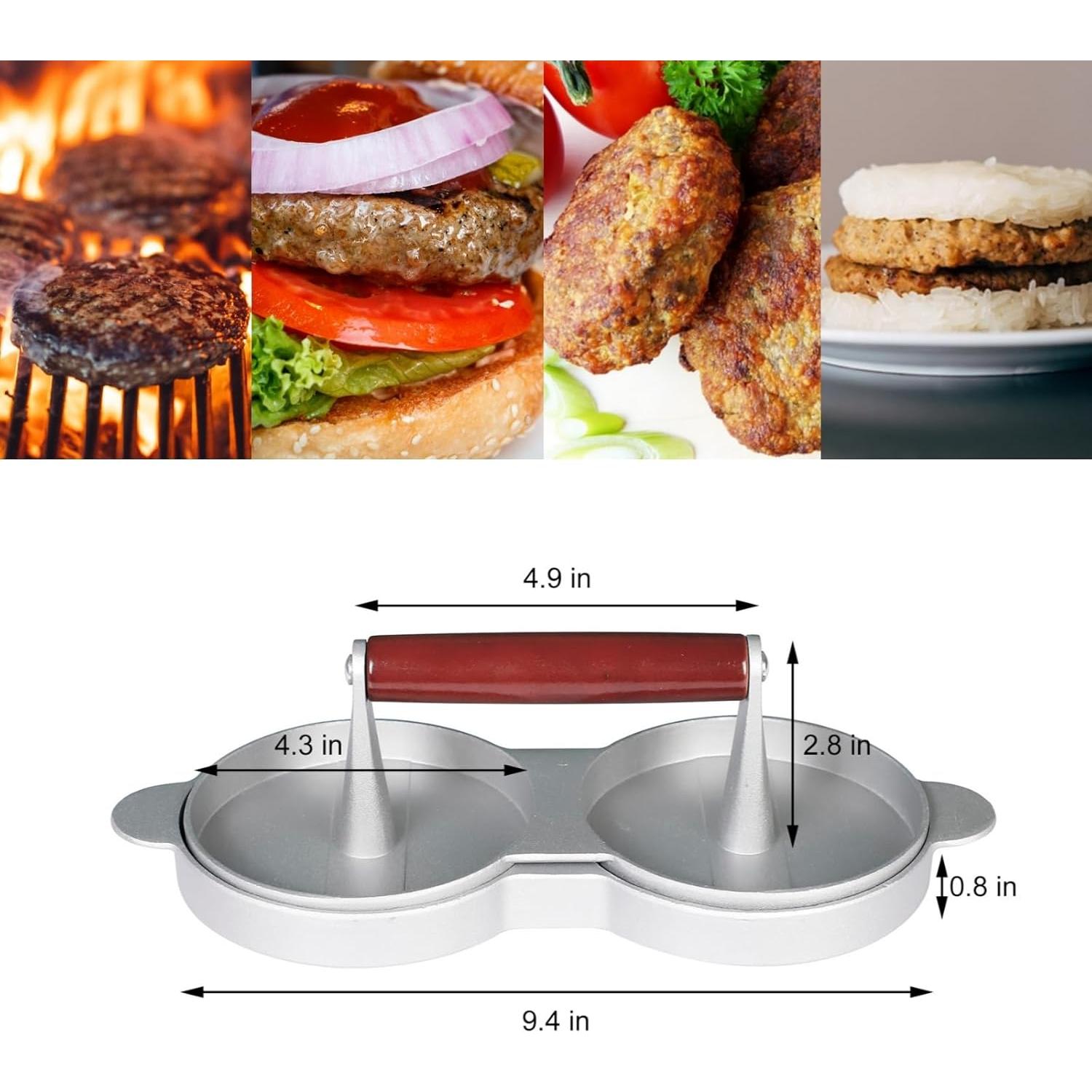 Prensa de Hamburguesas Doble KIGI Antiadherente 2 en 1 0.6 kg