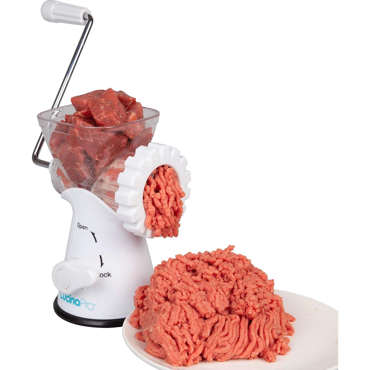 Picadora de Carne Manual CucinaPro con 2 Placas de Acero Inoxidable