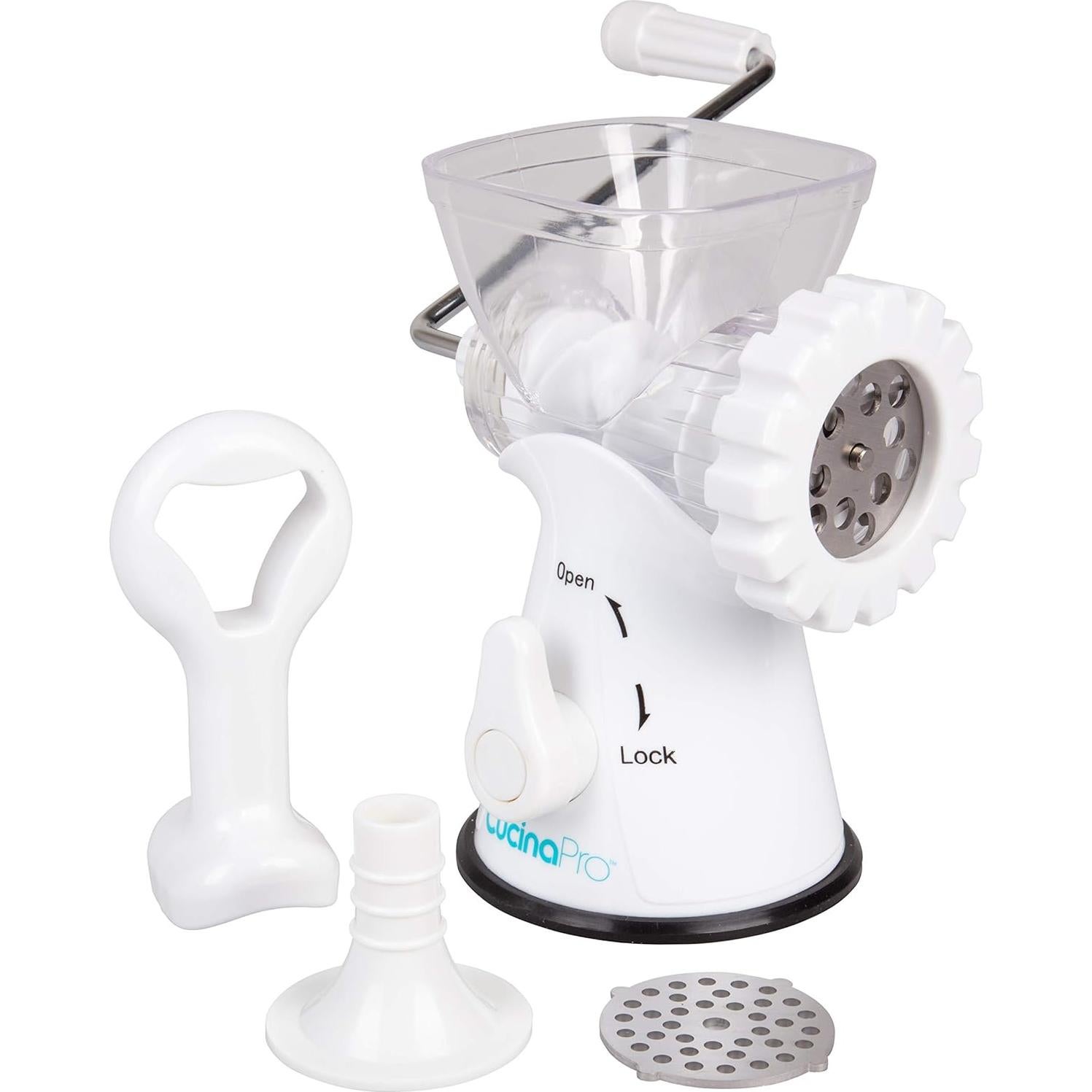 Picadora de Carne Manual CucinaPro con 2 Placas de Acero Inoxidable