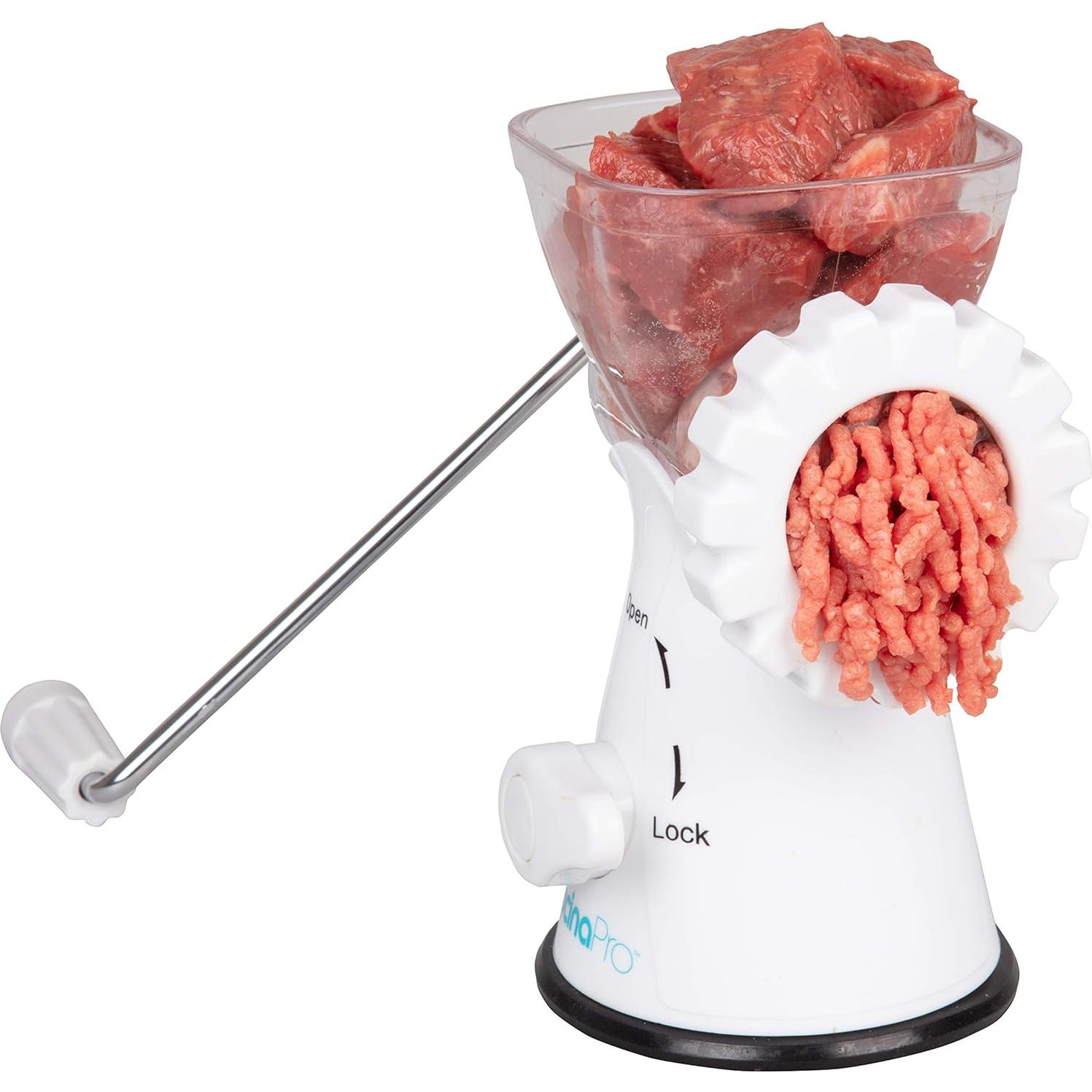 Picadora de Carne Manual CucinaPro con 2 Placas de Acero Inoxidable