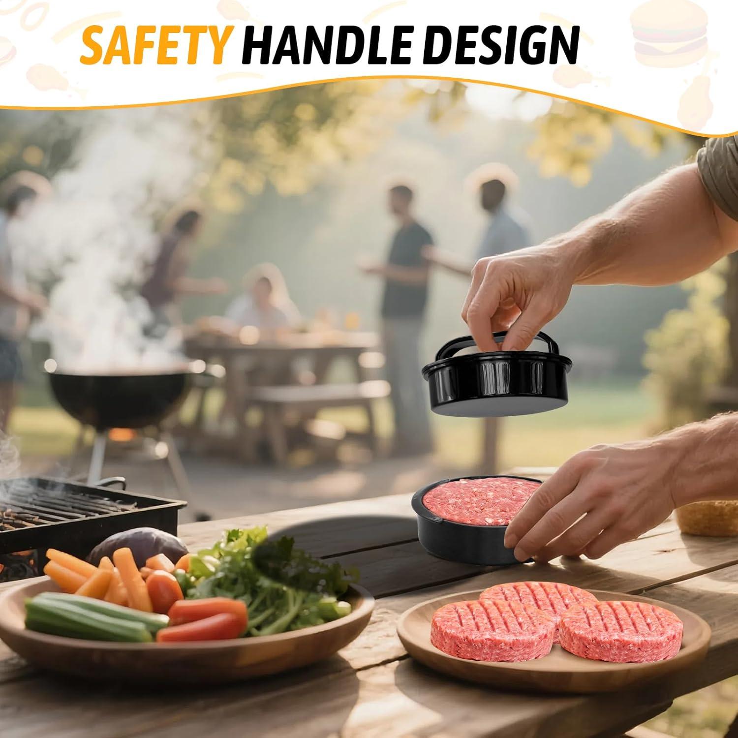 Prensa de Hamburguesas Clidelan 3 en 1 Antiadherente con 50 Papeles