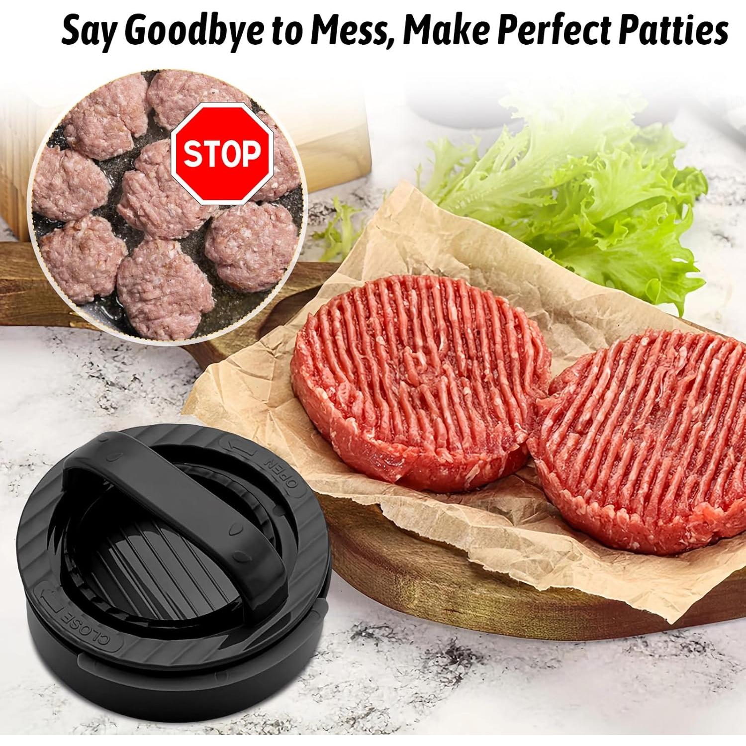 Prensa de Hamburguesas Clidelan 3 en 1 Antiadherente con 50 Papeles