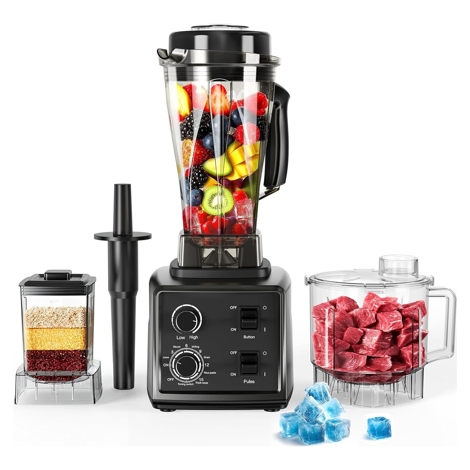 Licuadora y Procesador de Alimentos Nilpferd 1500W 2L Autolimpieza