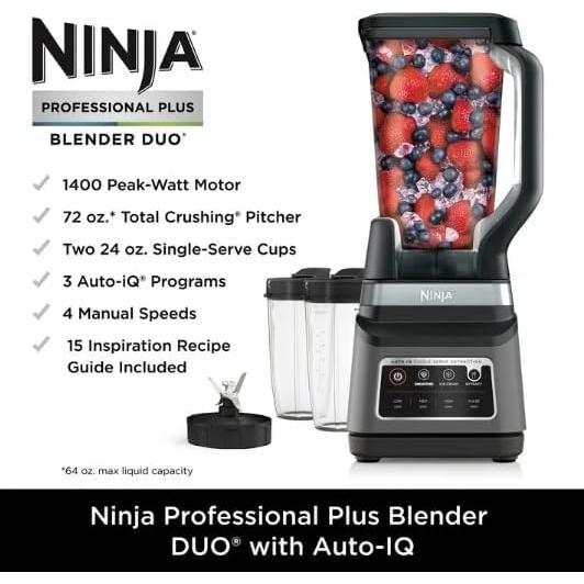 Licuadora Ninja Professional Plus DUO 1400W 2.13L 3 Modos
