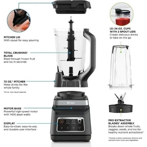 Licuadora Ninja Professional Plus DUO 1400W 2.13L 3 Modos