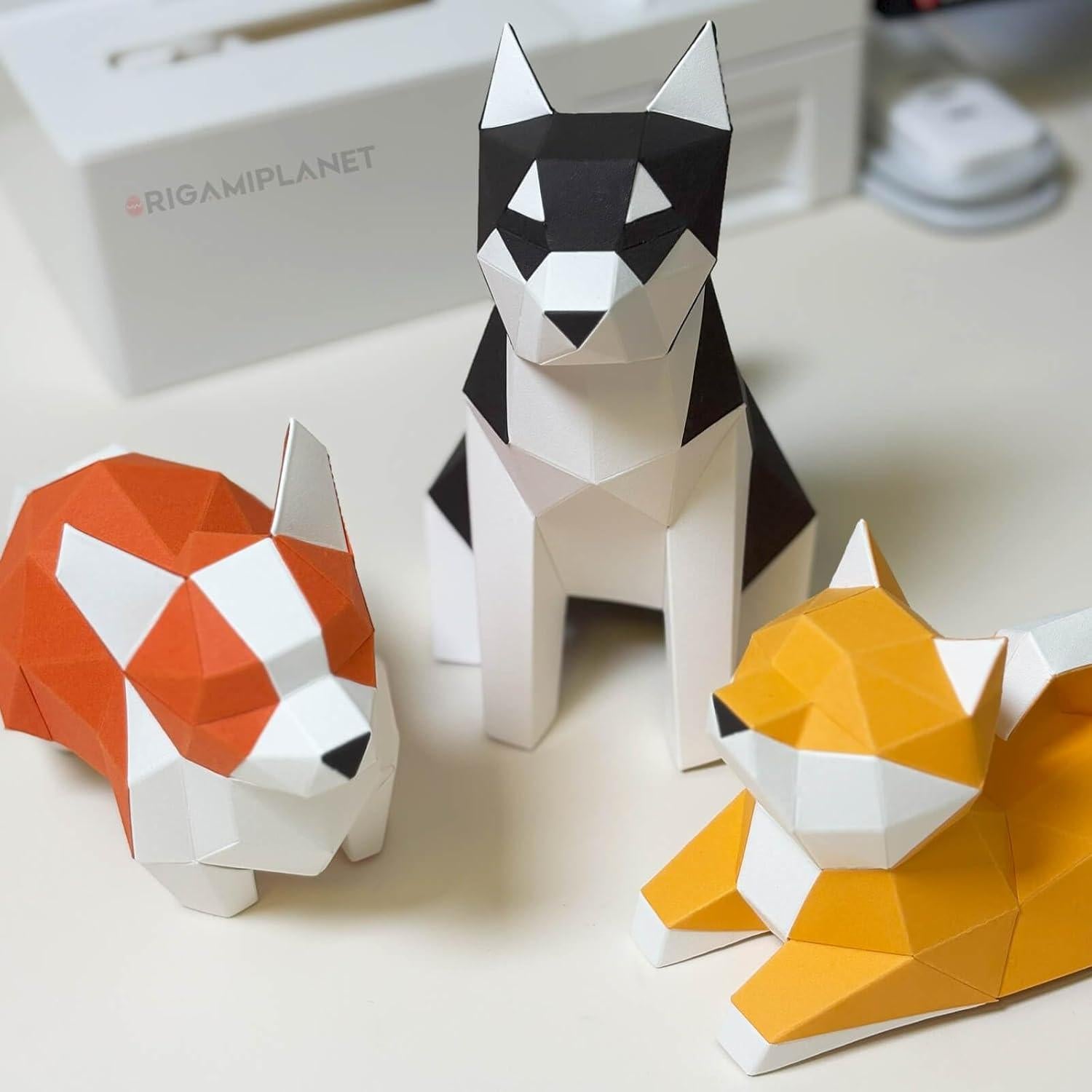 Set de Papiroflexia 3D ORIGAMIPLANET - Cachorros Husky, Corgi, Shiba Inu
