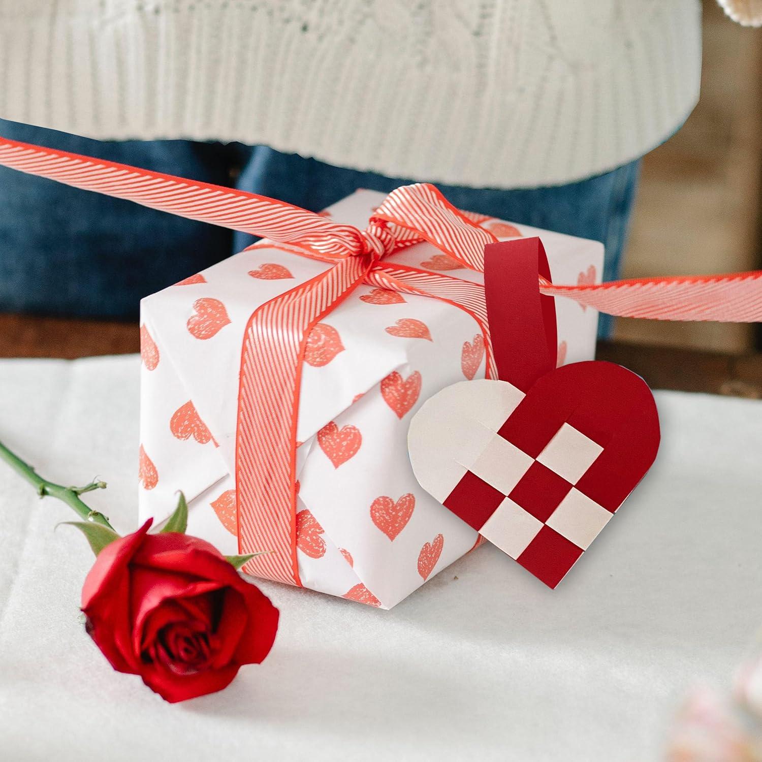 12 Cestas de Corazón DIY Origami Joy - Kit Rojo/Blanco