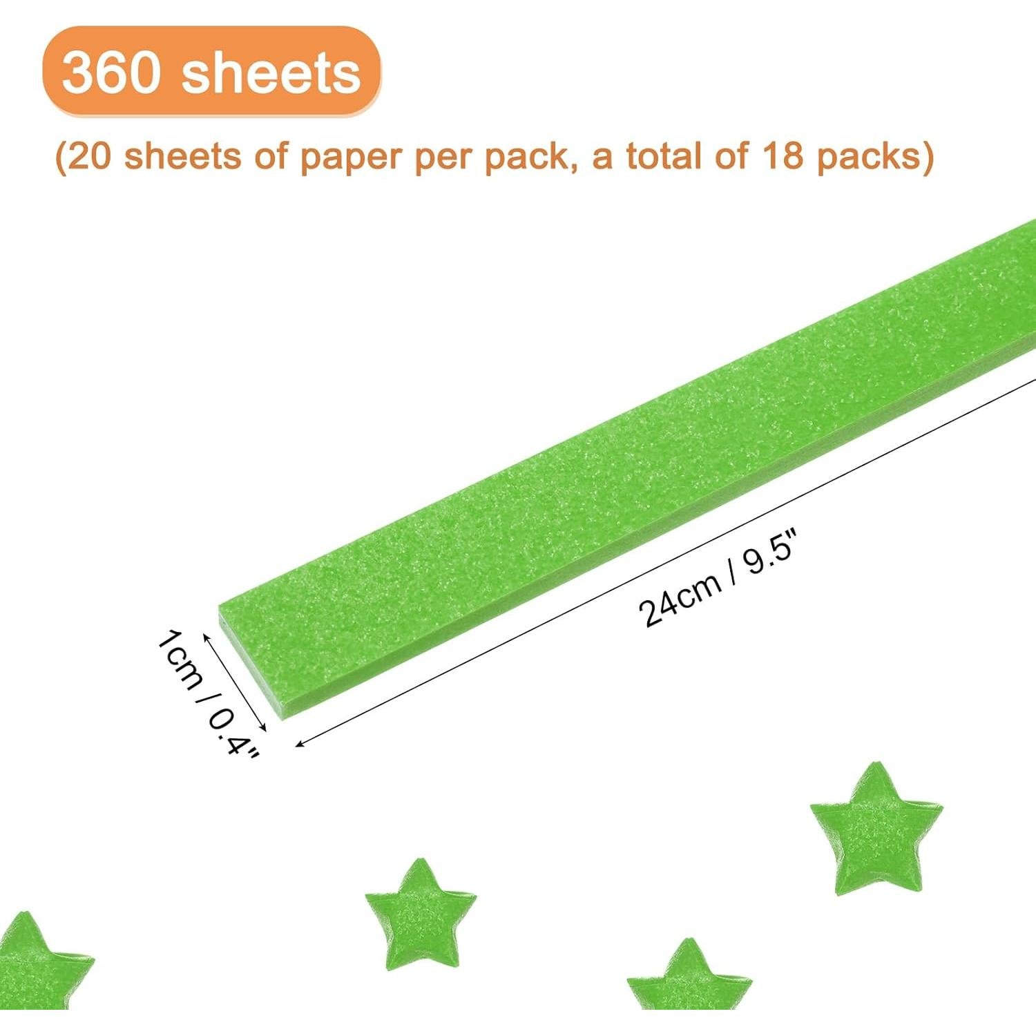 Papel Origami Verde MECCANIXITY 360 Hojas 24x1 cm para Manualidades