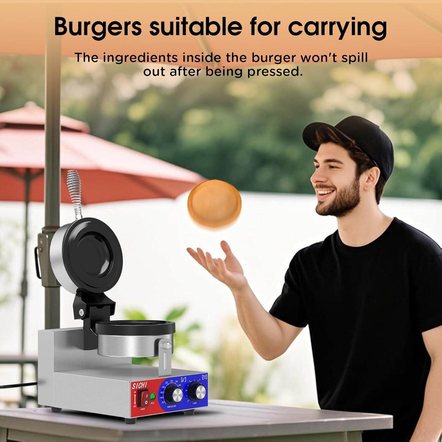 Máquina de Hacer Hamburguesas Ufo SZ-HW-3 Eléctrica con Temporizador