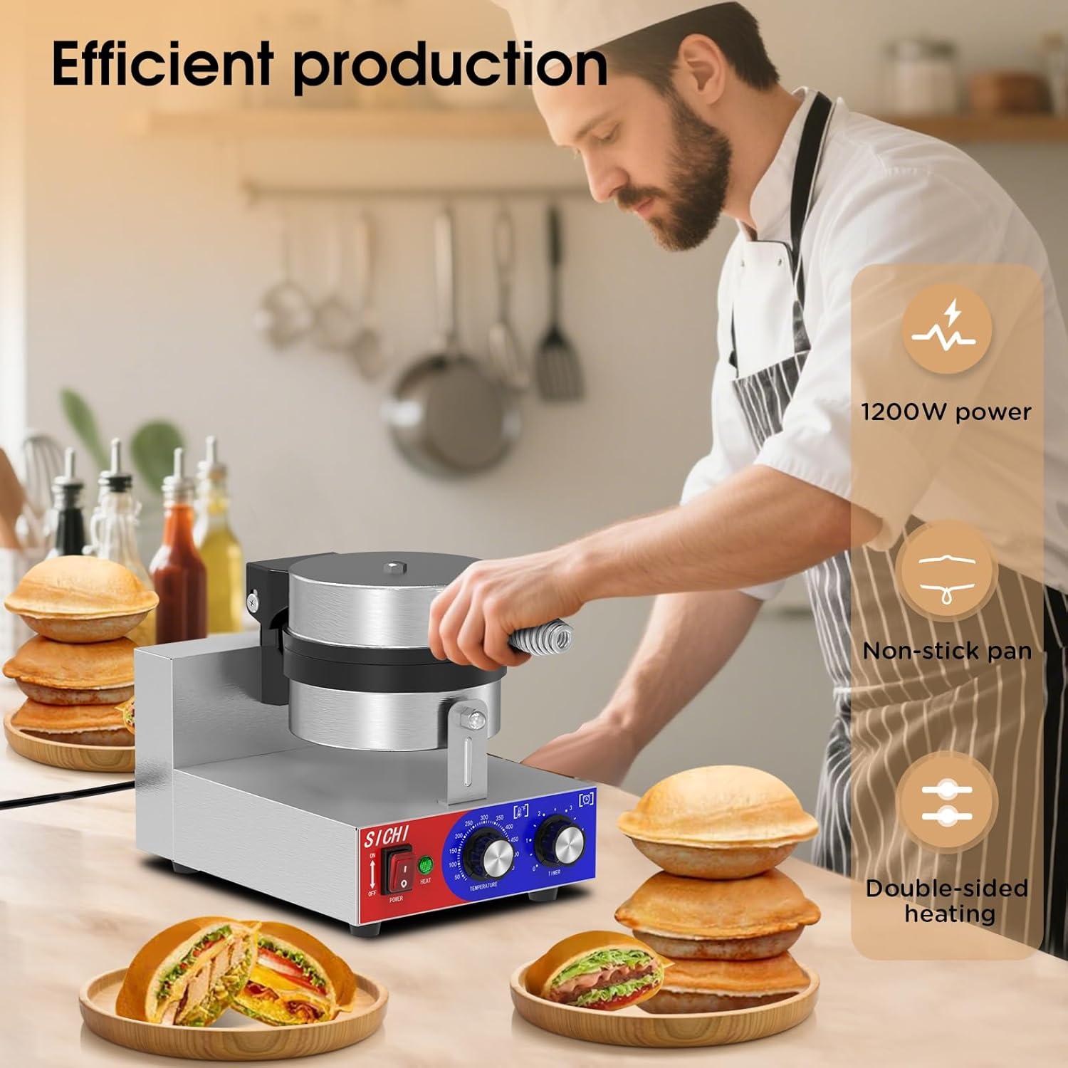 Máquina de Hacer Hamburguesas Ufo SZ-HW-3 Eléctrica con Temporizador