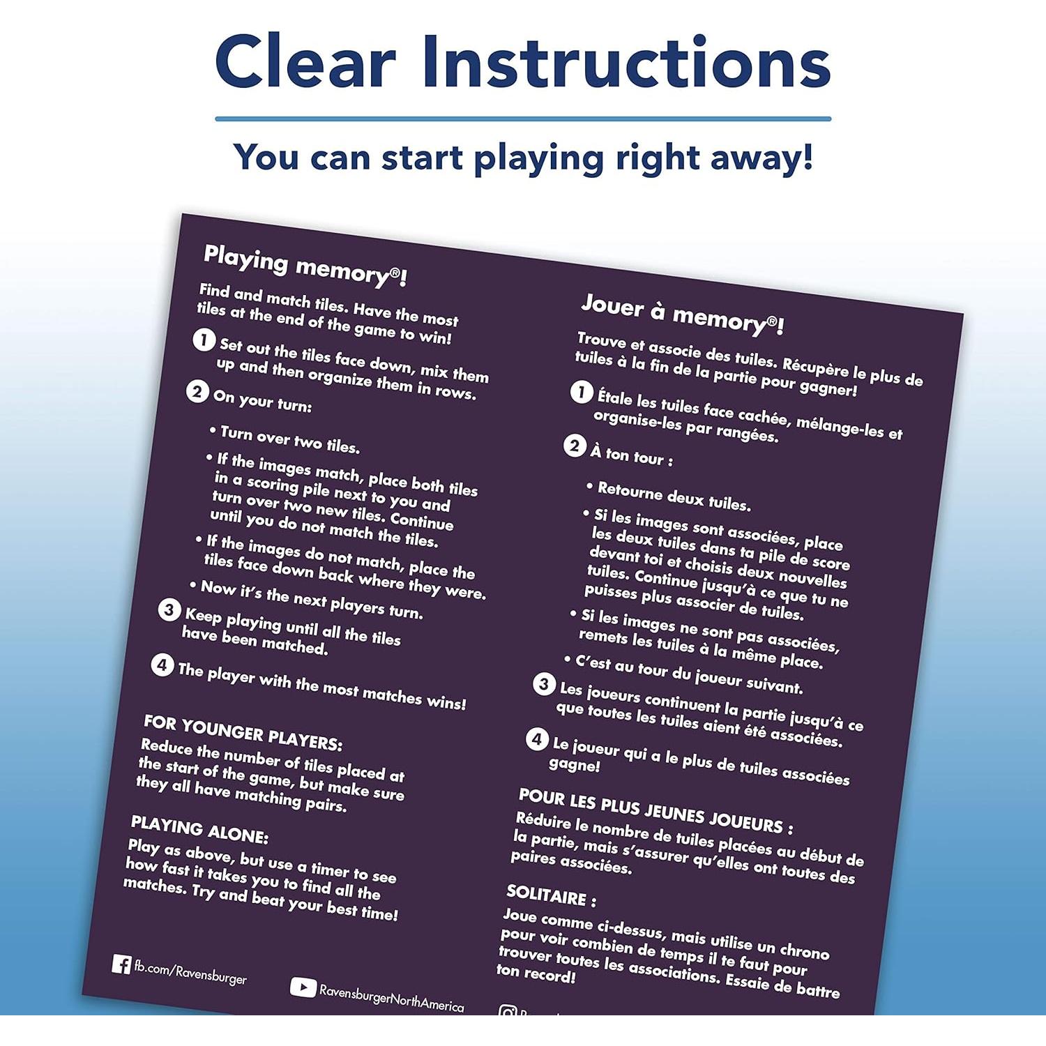 Juego de Memoria Espacial Ravensburger - Educativo 48 Fichas