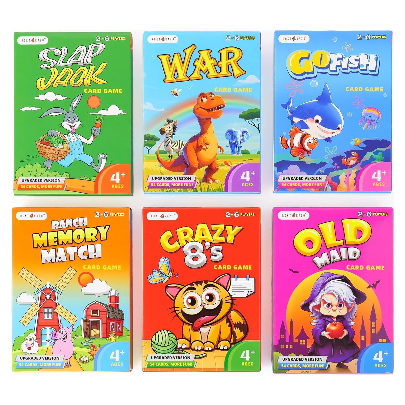 Paquete de Juegos de Cartas para Niños Rokt&razo - 6 Barajas Educativas