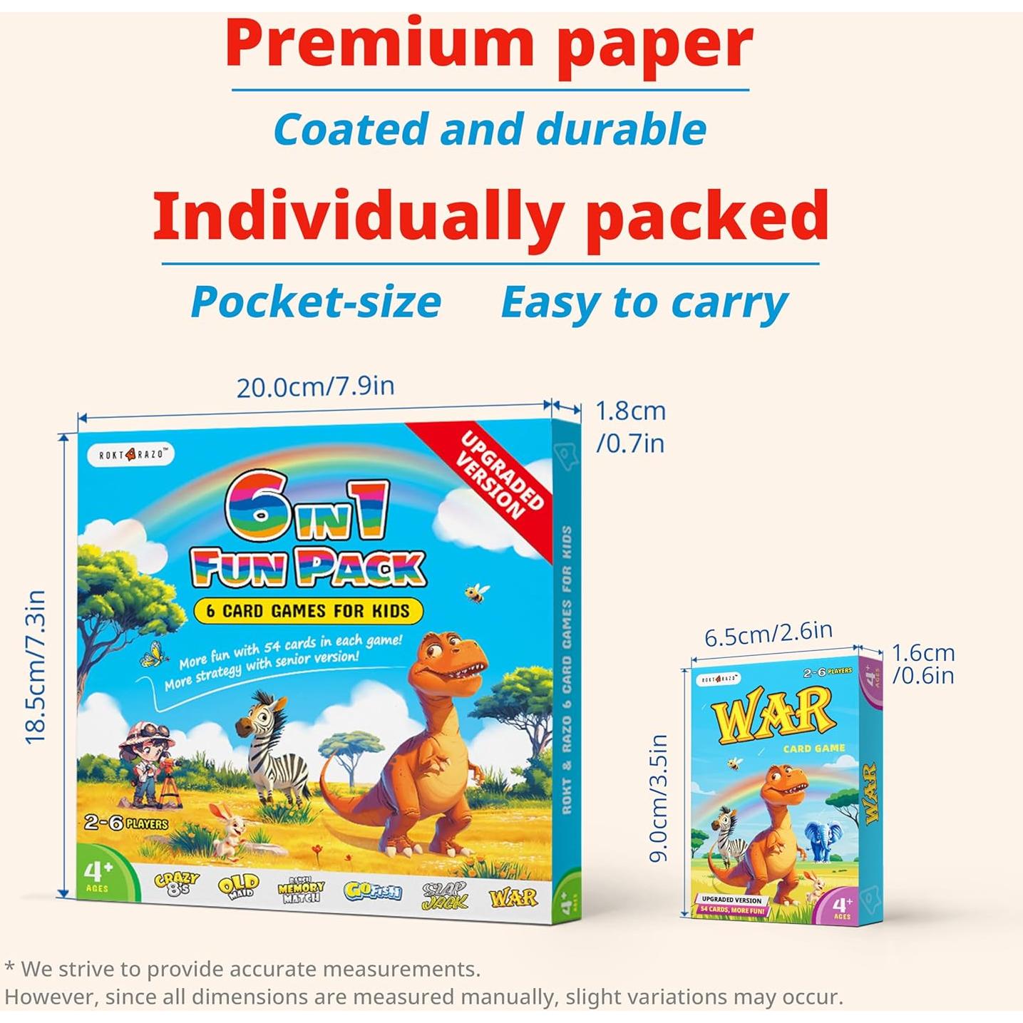 Paquete de Juegos de Cartas para Niños Rokt&razo - 6 Barajas Educativas