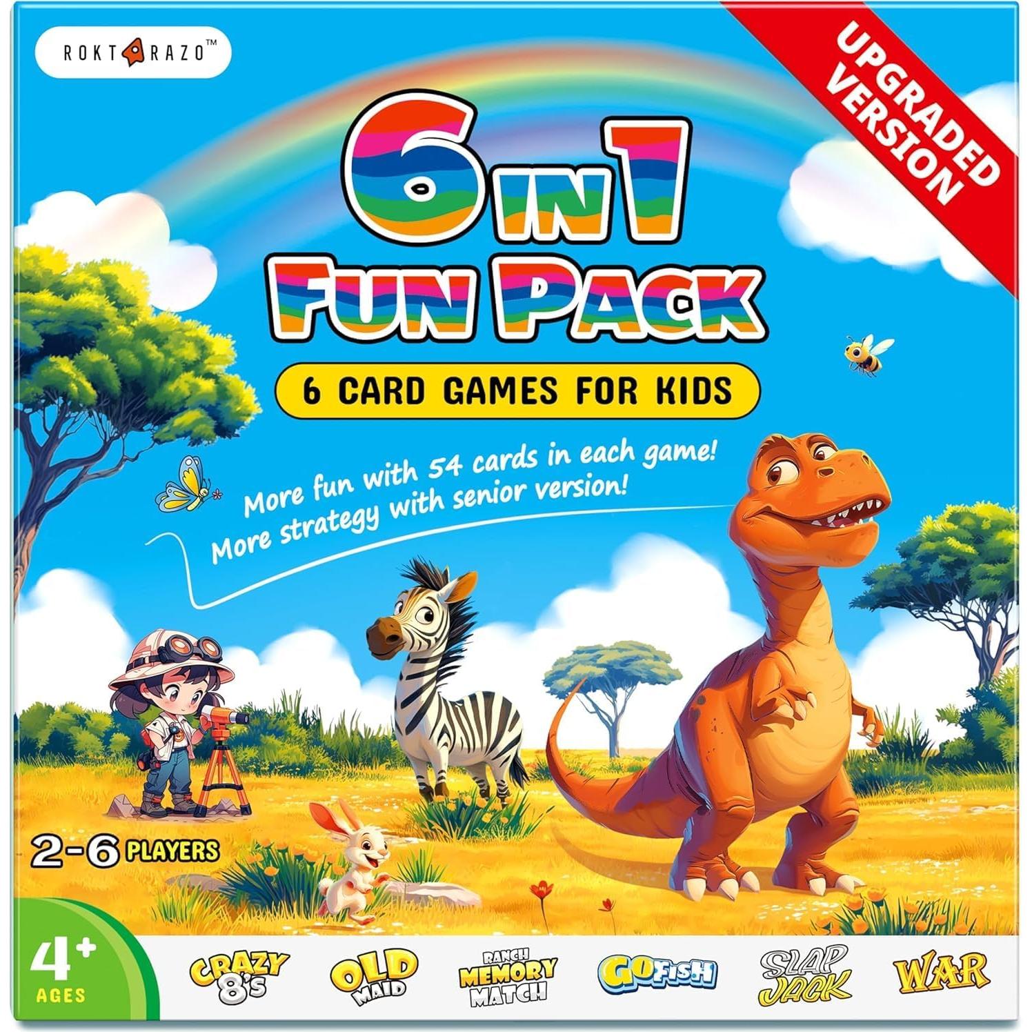 Paquete de Juegos de Cartas para Niños Rokt&razo - 6 Barajas Educativas