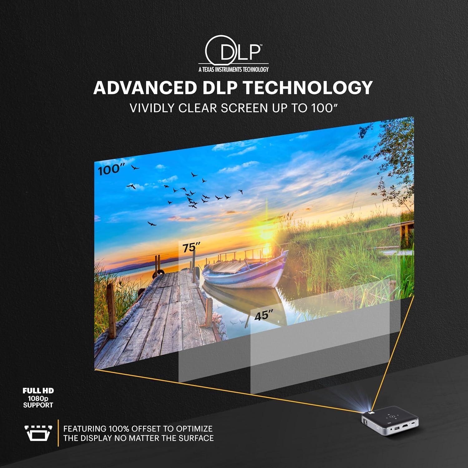 Proyector Mini Inalámbrico Kodak Luma 150 - DLP, 1080p, Altavoz