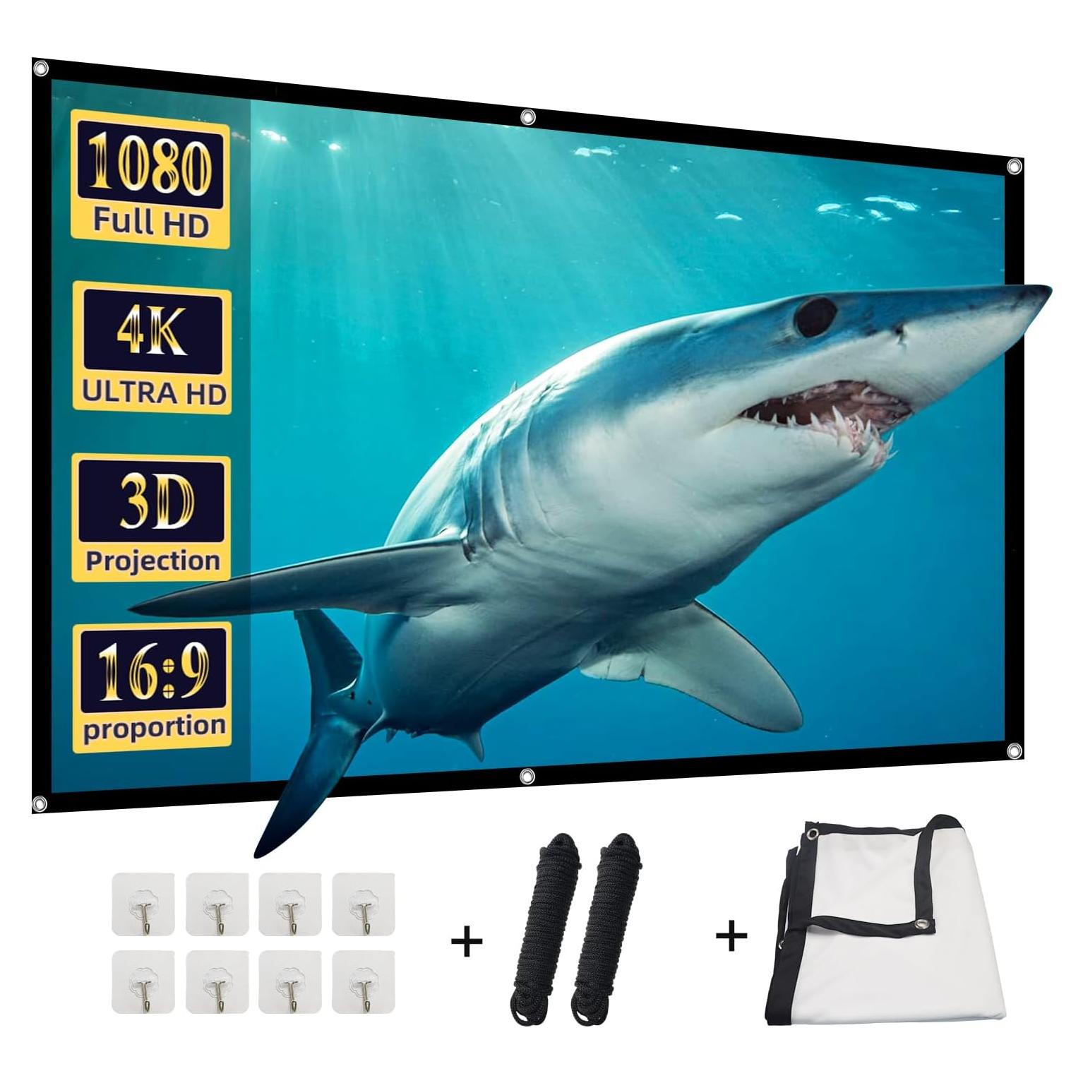 Pantalla de Proyector DUYIKJ 84" Plegable 4K 16:9 Doble Lado