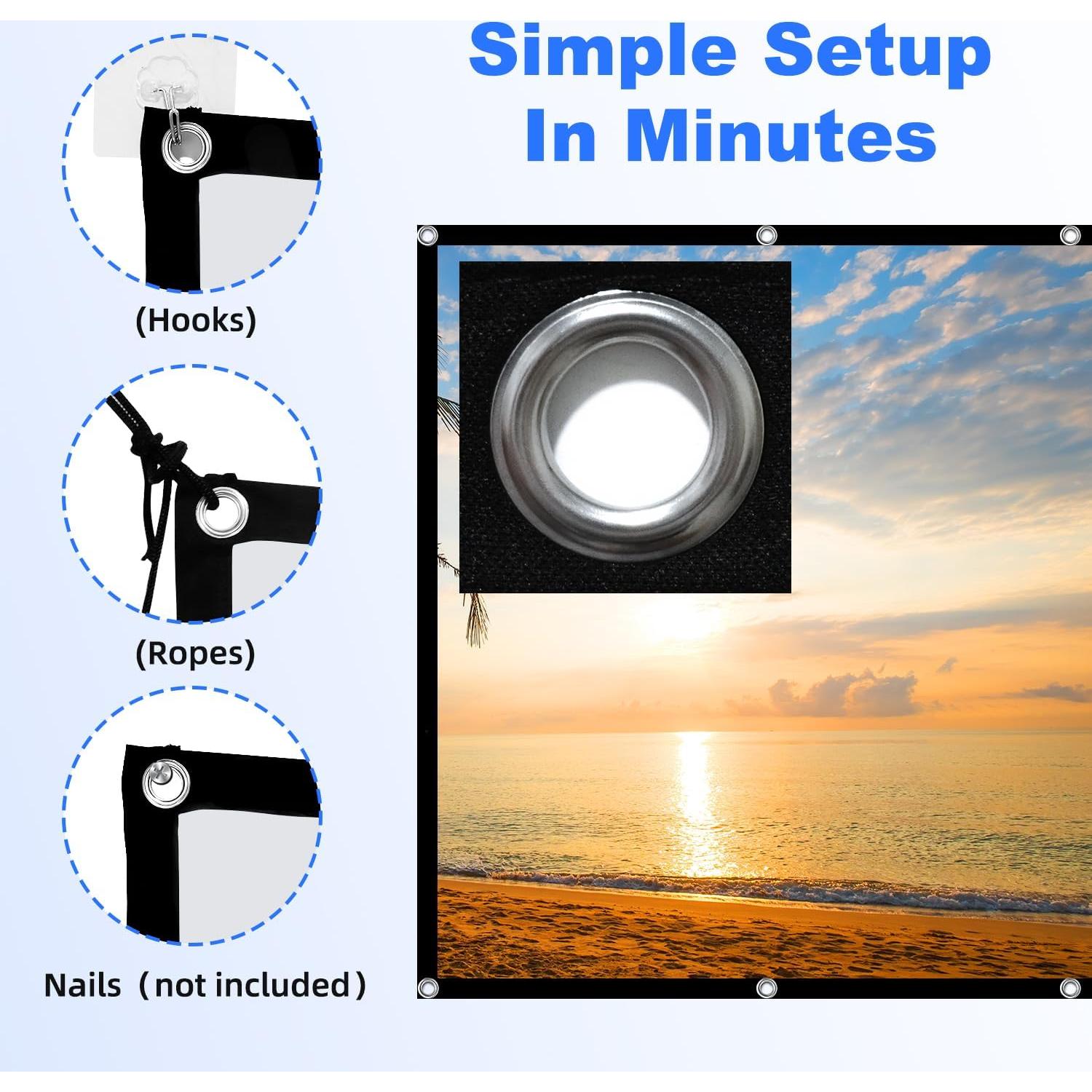 Pantalla de Proyector DUYIKJ 84" Plegable 4K 16:9 Doble Lado