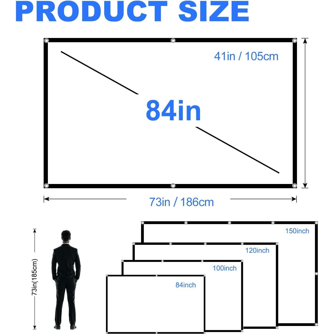 Pantalla de Proyector DUYIKJ 84" Plegable 4K 16:9 Doble Lado