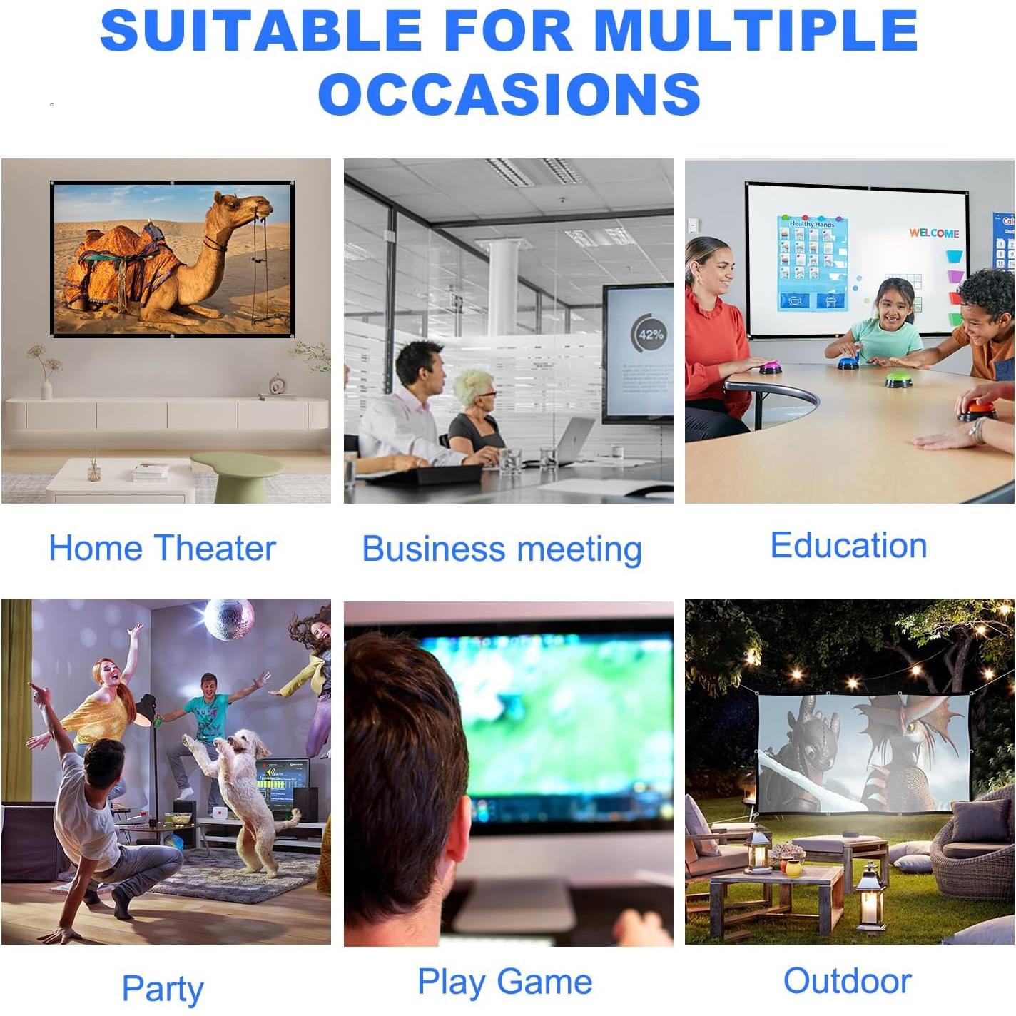 Pantalla de Proyector DUYIKJ 84" Plegable 4K 16:9 Doble Lado