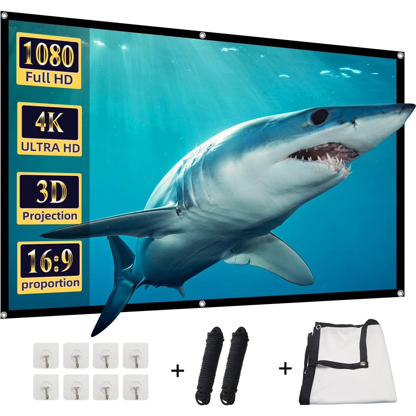 Pantalla de Proyector DUYIKJ 84" Plegable 4K 16:9 Doble Lado