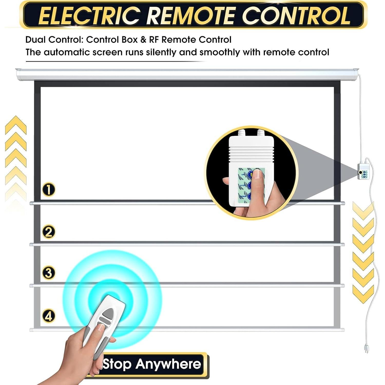 Pantalla de Proyector Motorizada Aoxun 110" 16:9 Control Remoto
