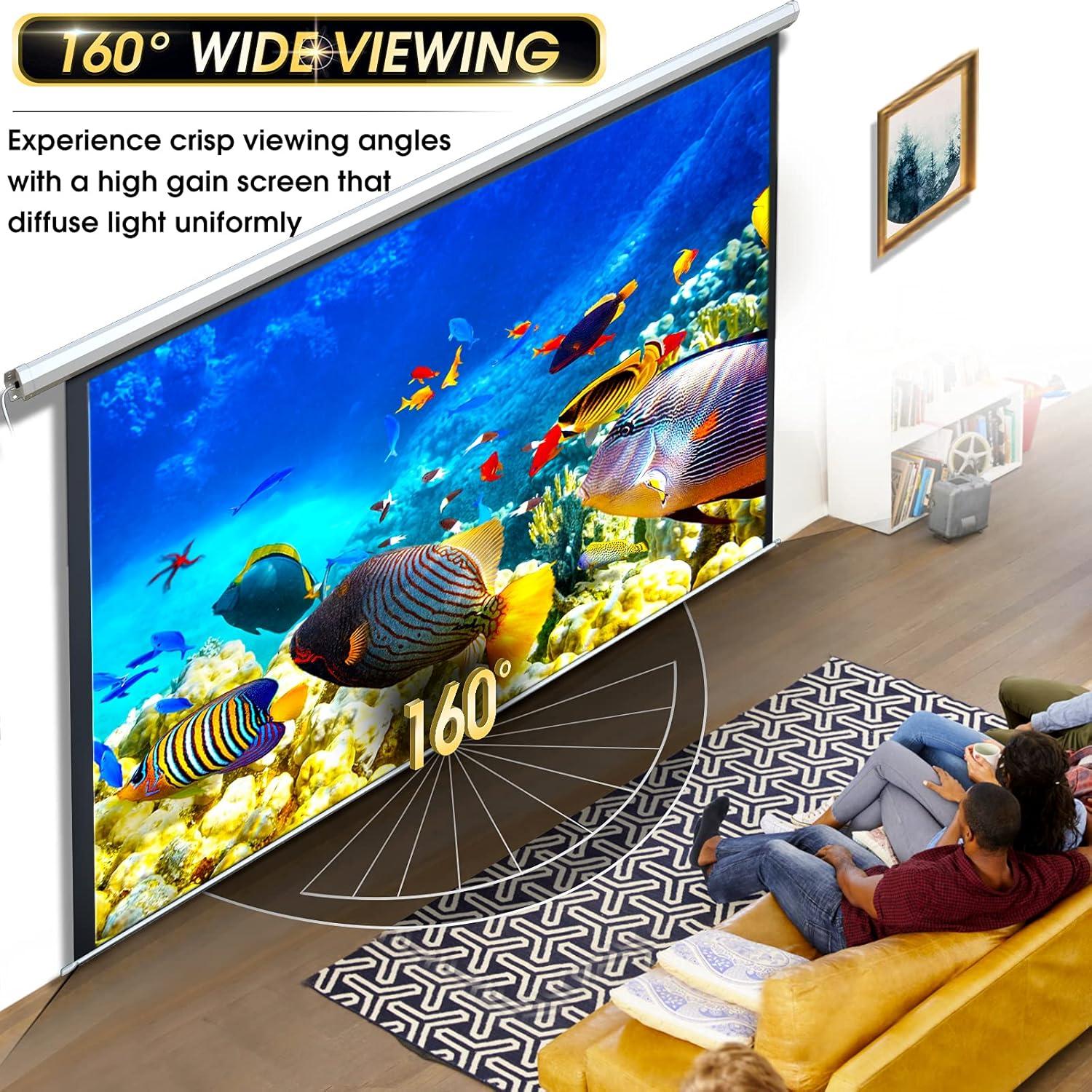 Pantalla de Proyector Motorizada Aoxun 110" 16:9 Control Remoto