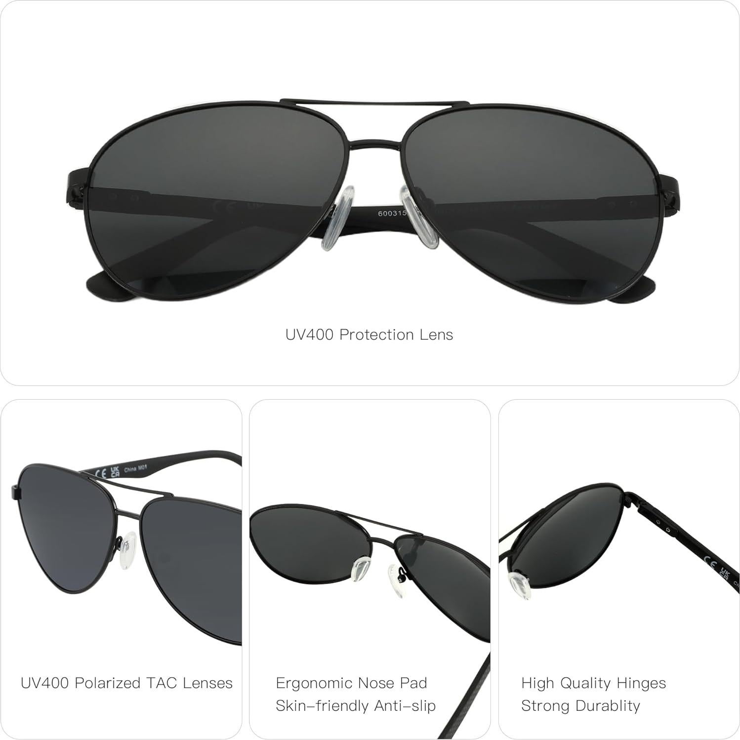 Gafas de sol aviador ZENOTTIC polarizadas con protección UV