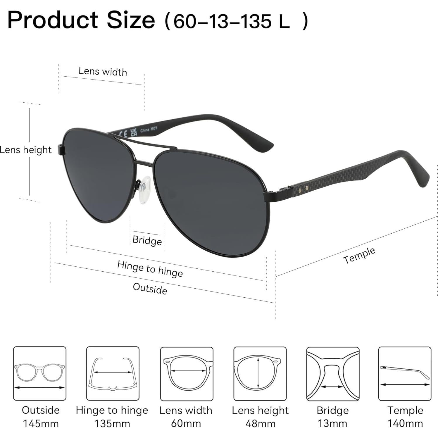 Gafas de sol aviador ZENOTTIC polarizadas con protección UV