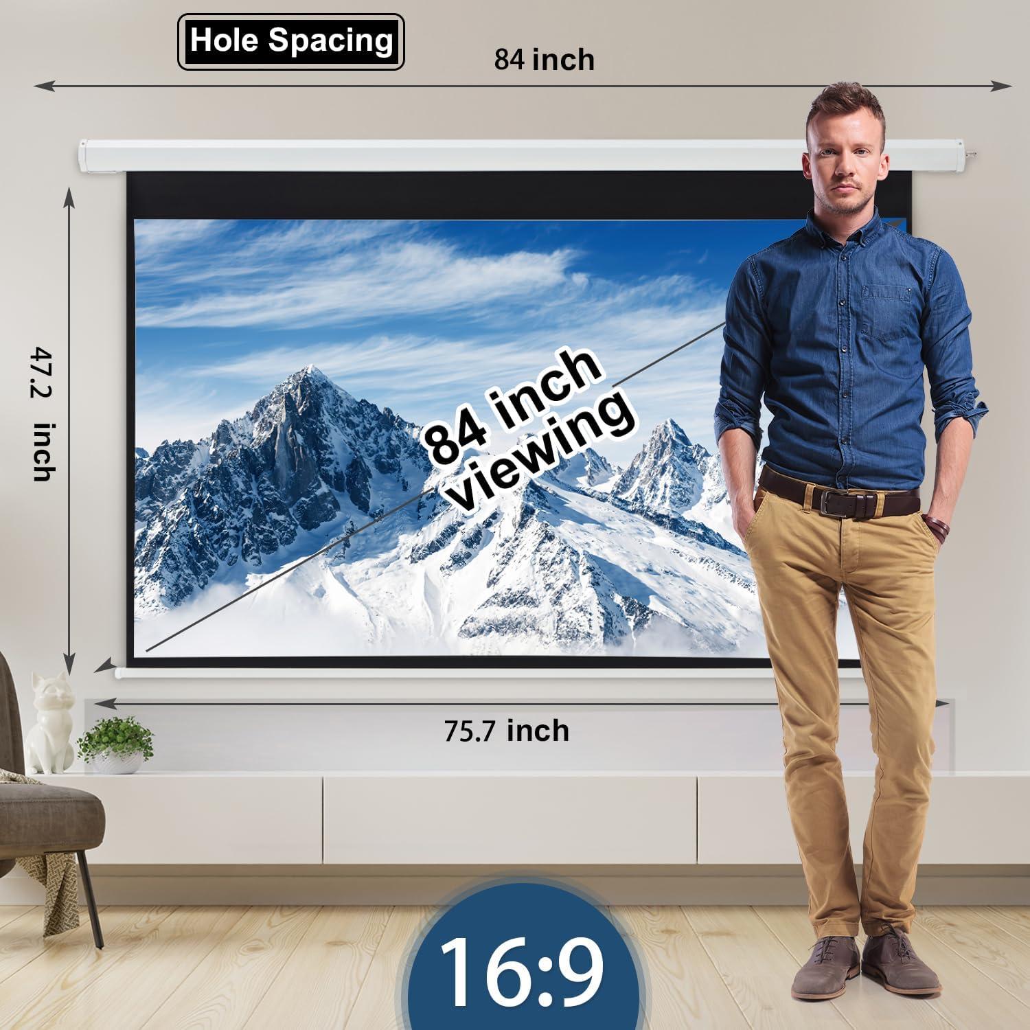 Pantalla de Proyección Motorizada YODOLLA 84" 4K HD 16:9