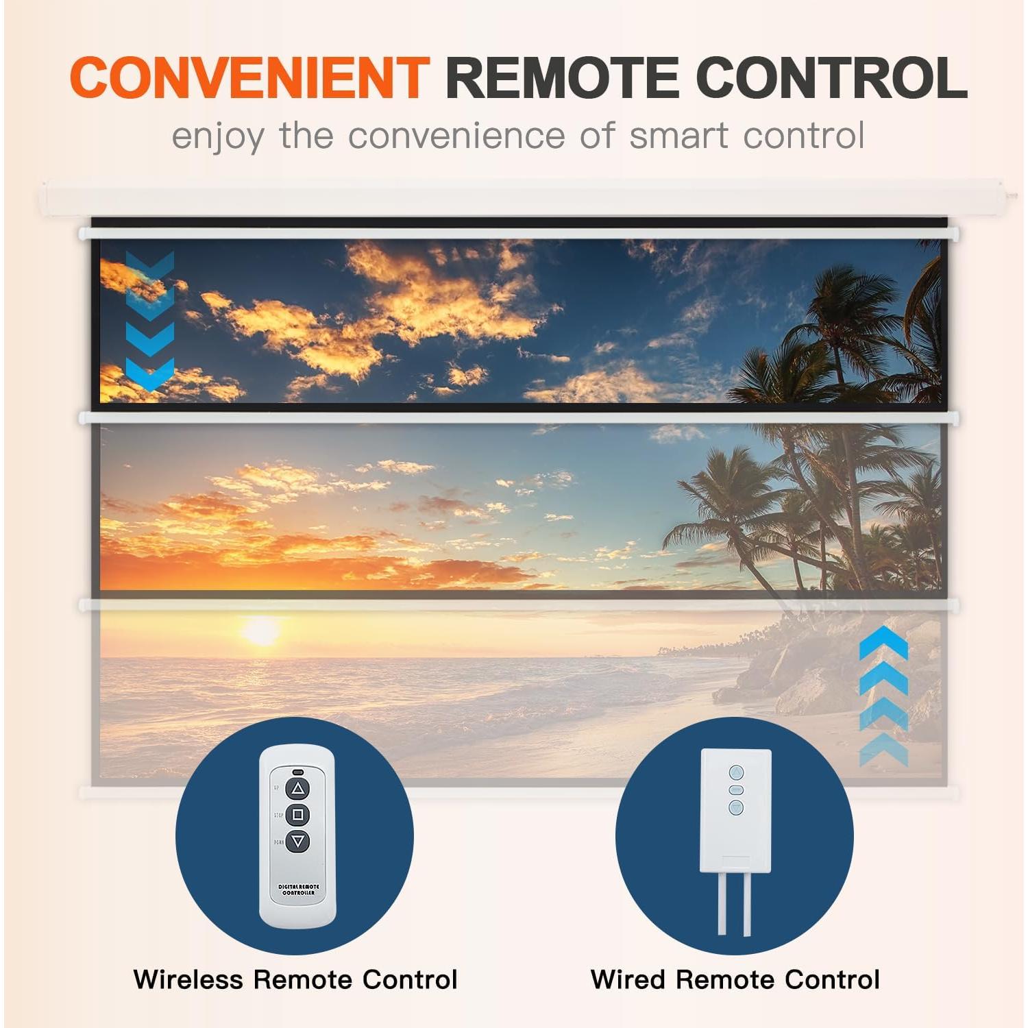 Pantalla de Proyección Motorizada YODOLLA 84" 4K HD 16:9