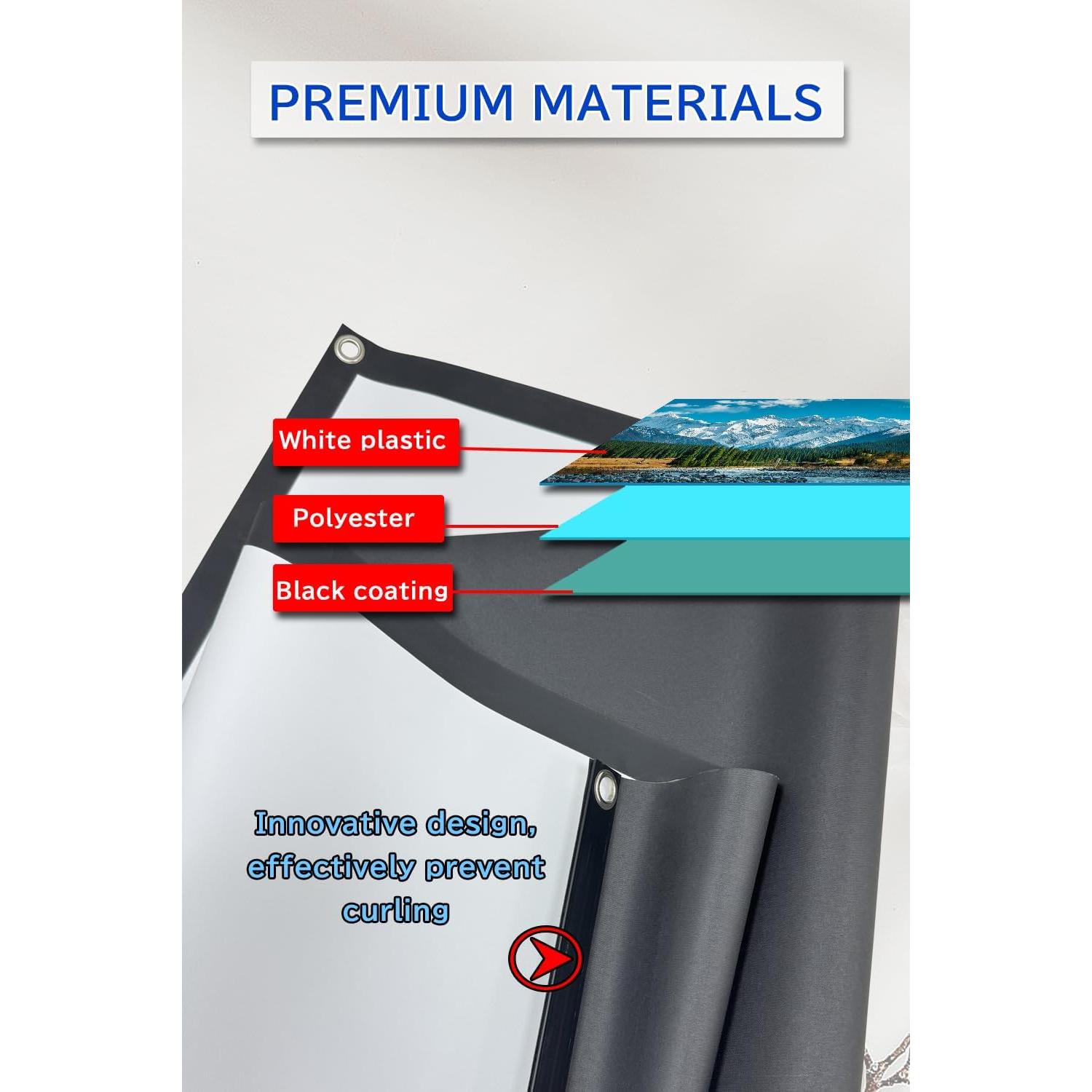 Pantalla de proyector 80" 4K HD Ribowri con soporte y trípode