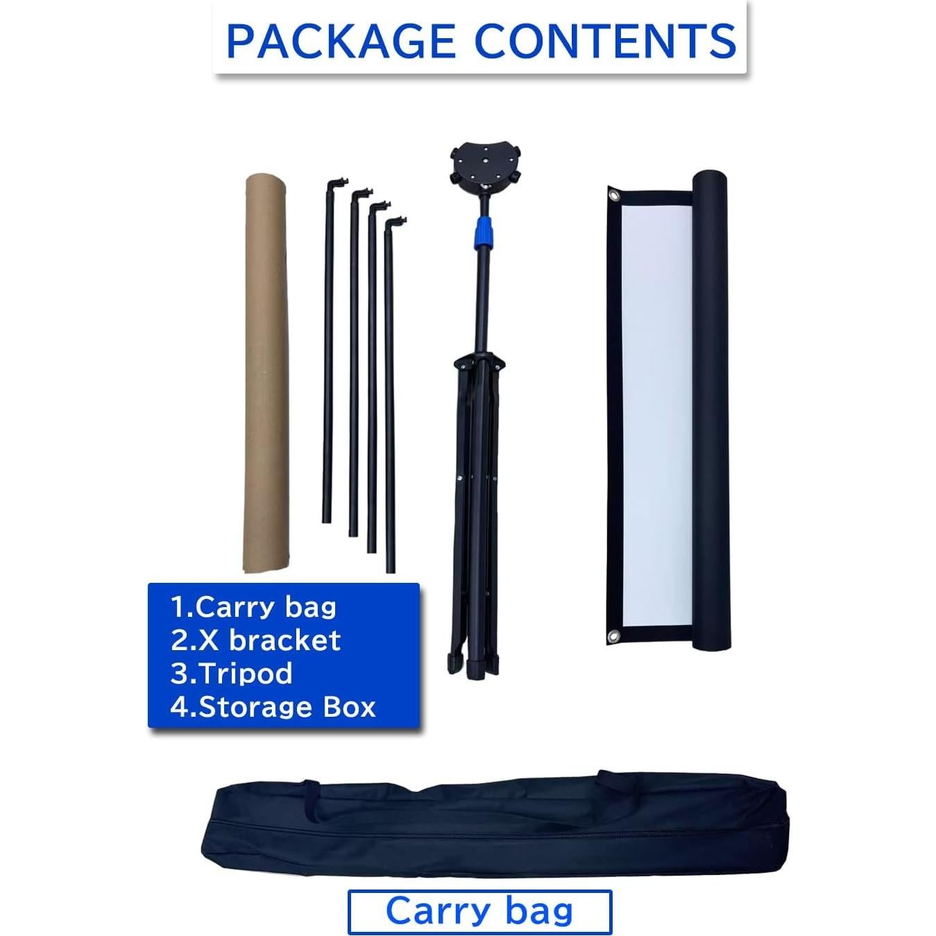 Pantalla de proyector 80" 4K HD Ribowri con soporte y trípode