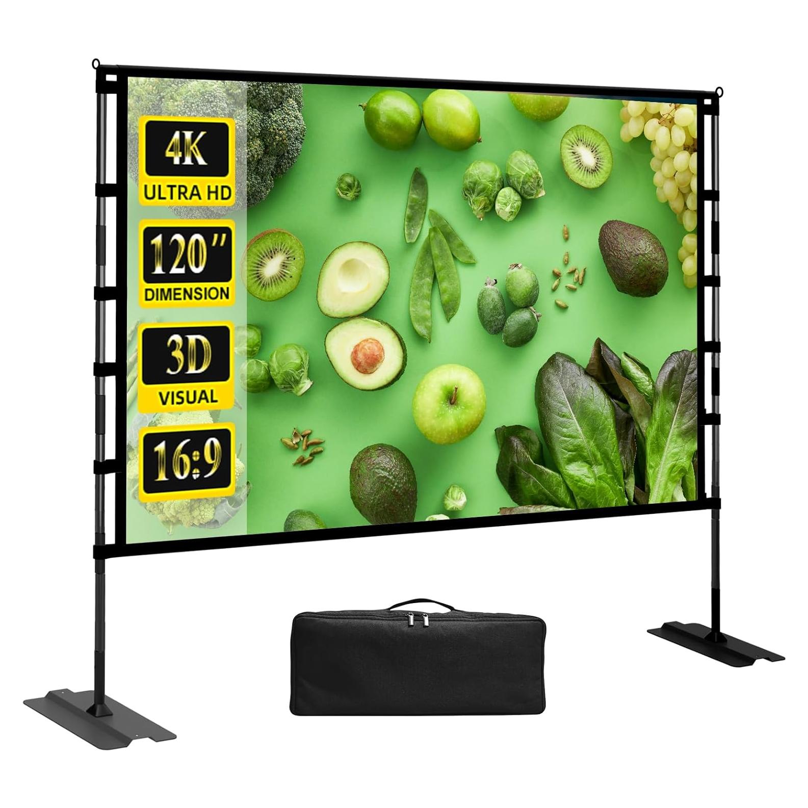 Pantalla de Proyector Portátil 120" HUANYINGBJB 4K HD 16:9