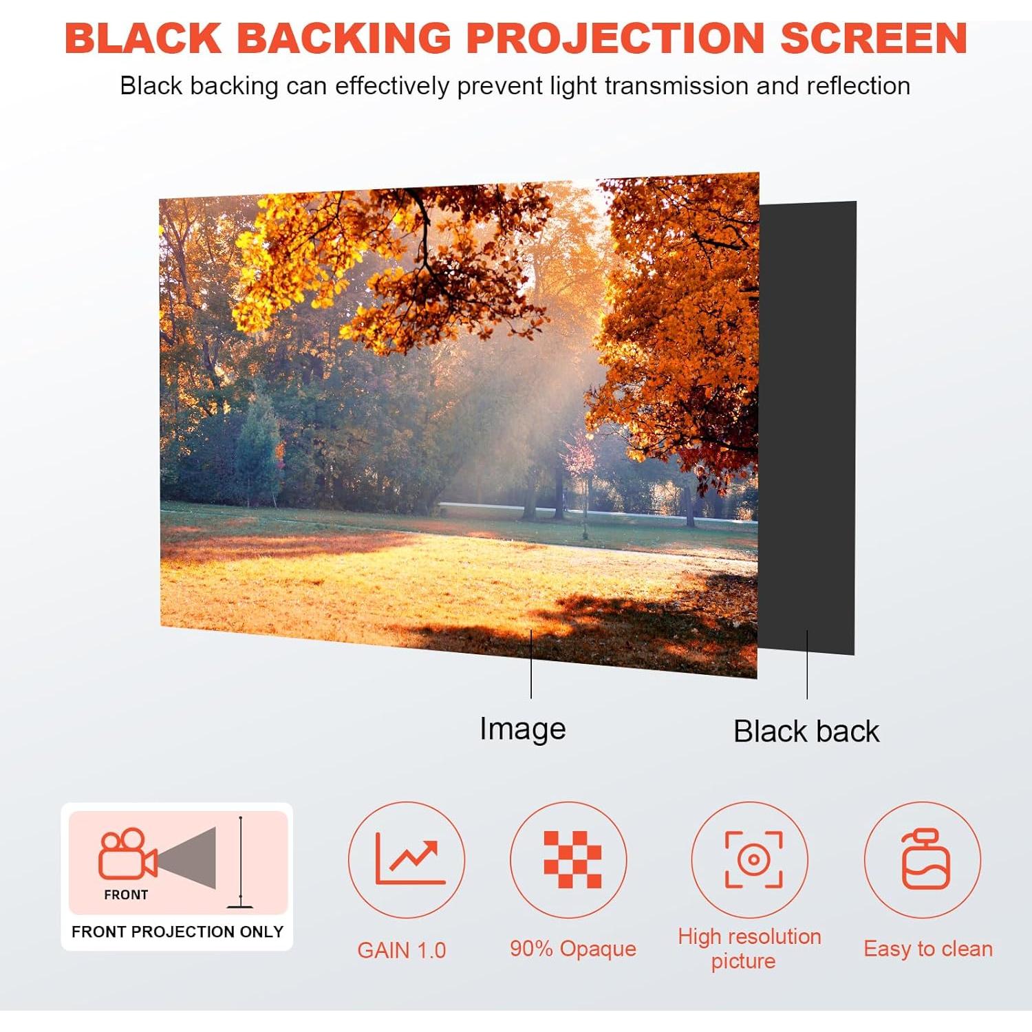 Pantalla de Proyector Portátil 120" HUANYINGBJB 4K HD 16:9