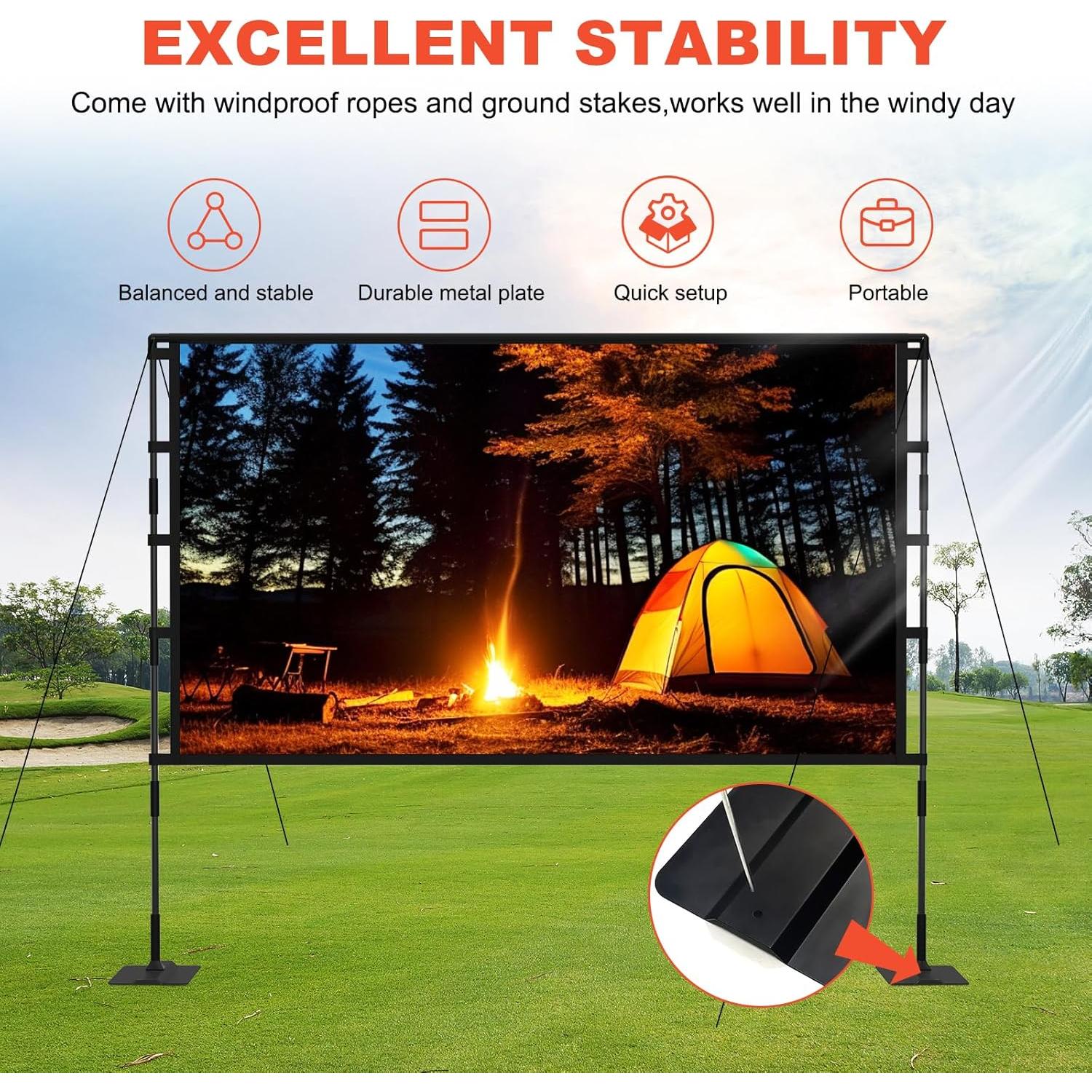 Pantalla de Proyector Portátil 120" HUANYINGBJB 4K HD 16:9