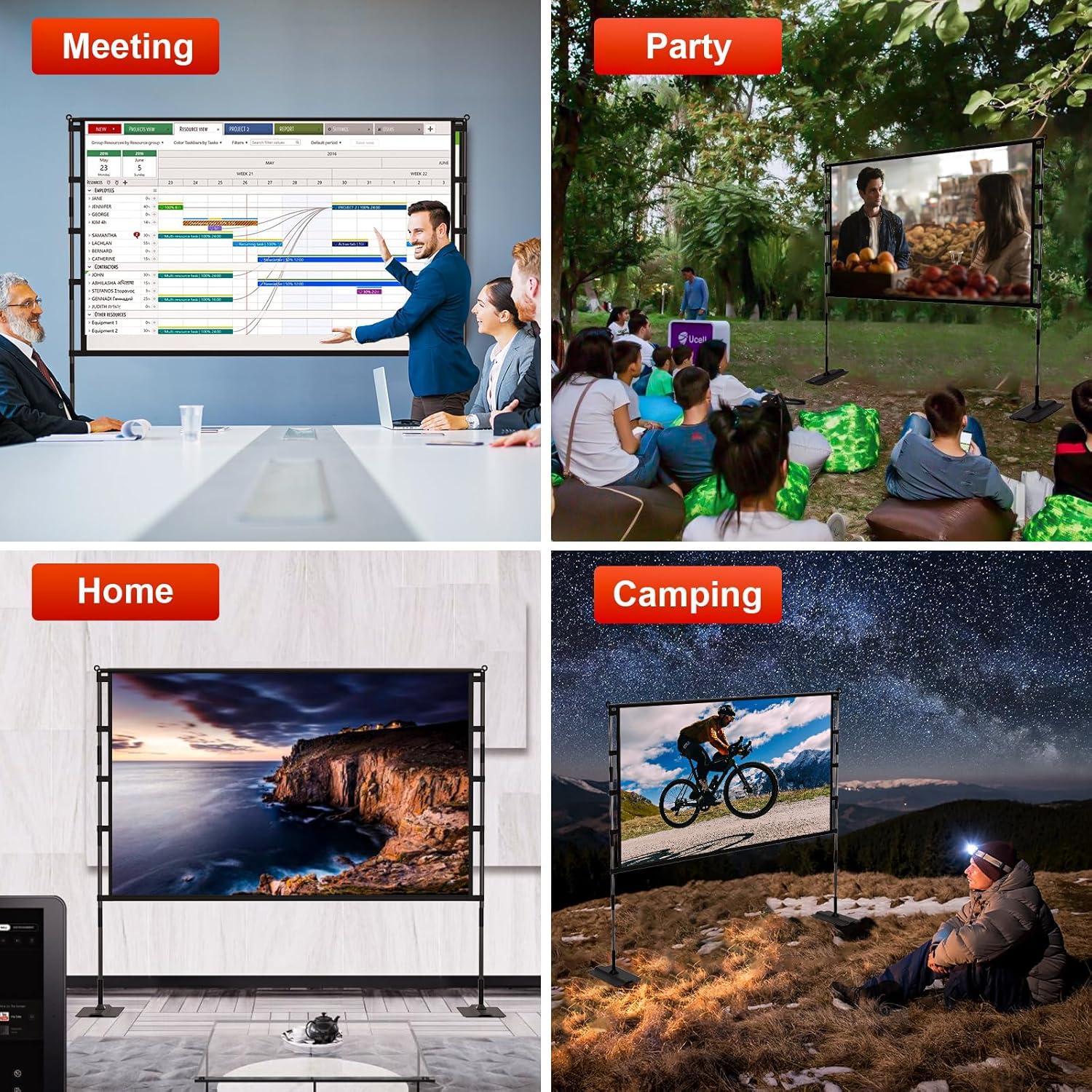 Pantalla de Proyector Portátil 120" HUANYINGBJB 4K HD 16:9