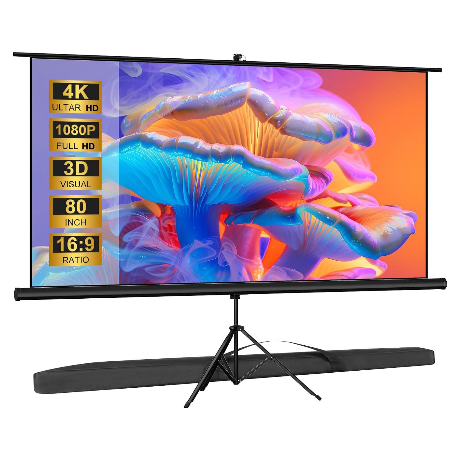 Pantalla de Proyector Portátil 80 Pulgadas SCREENMAX 16:9