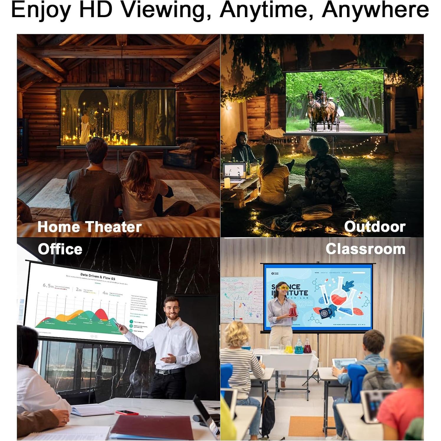 Pantalla de Proyector Portátil 80 Pulgadas SCREENMAX 16:9