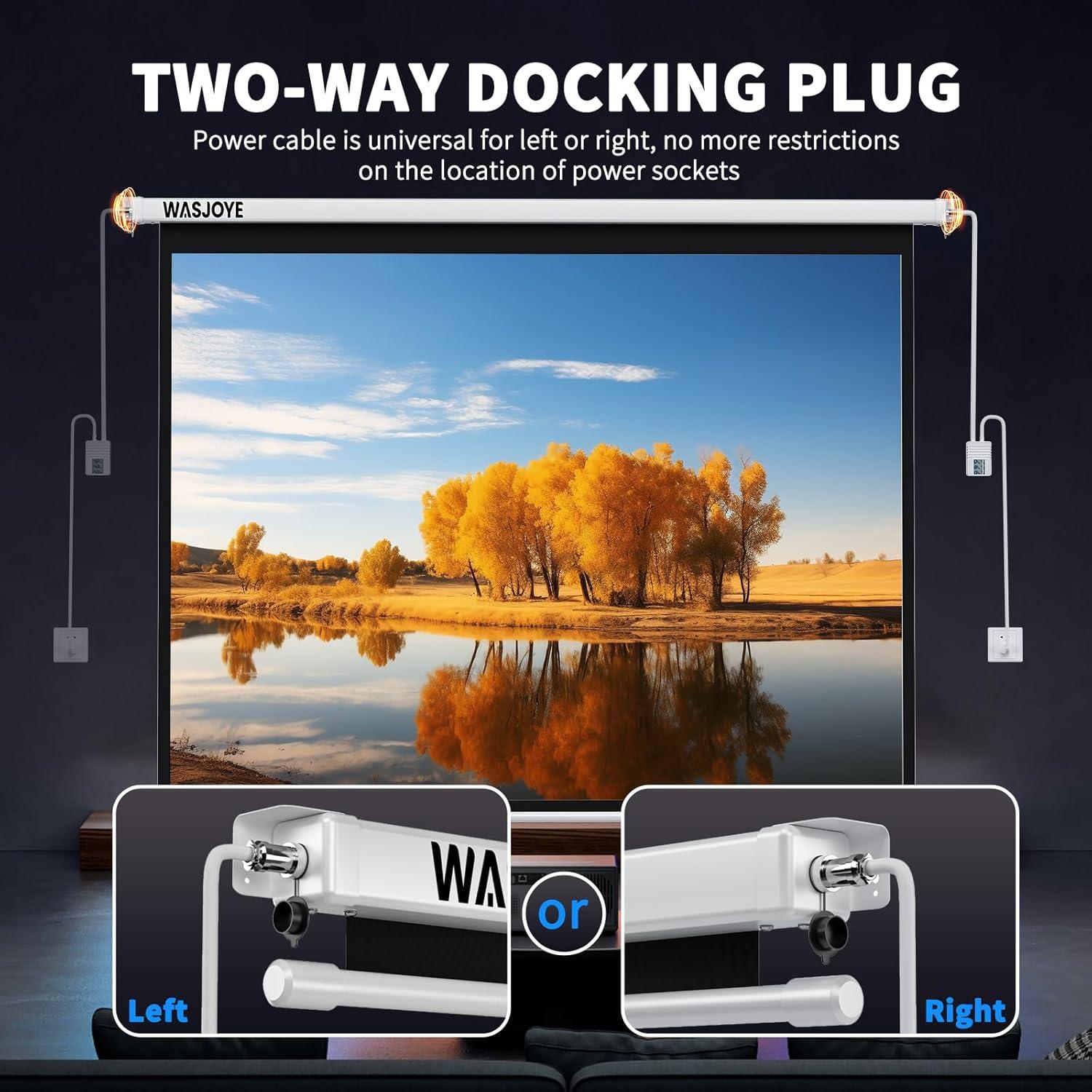 Pantalla de Proyector Motorizada WASJOYE 100" 4:3 HD