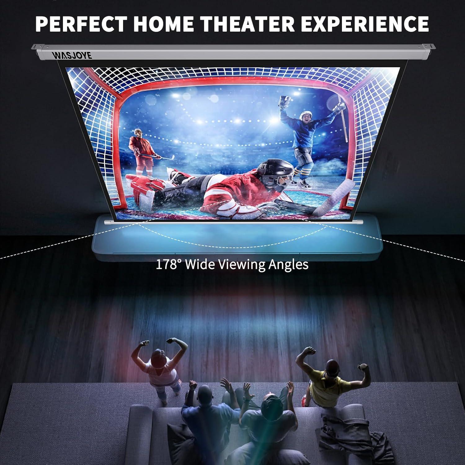 Pantalla de Proyector Motorizada WASJOYE 100" 4:3 HD