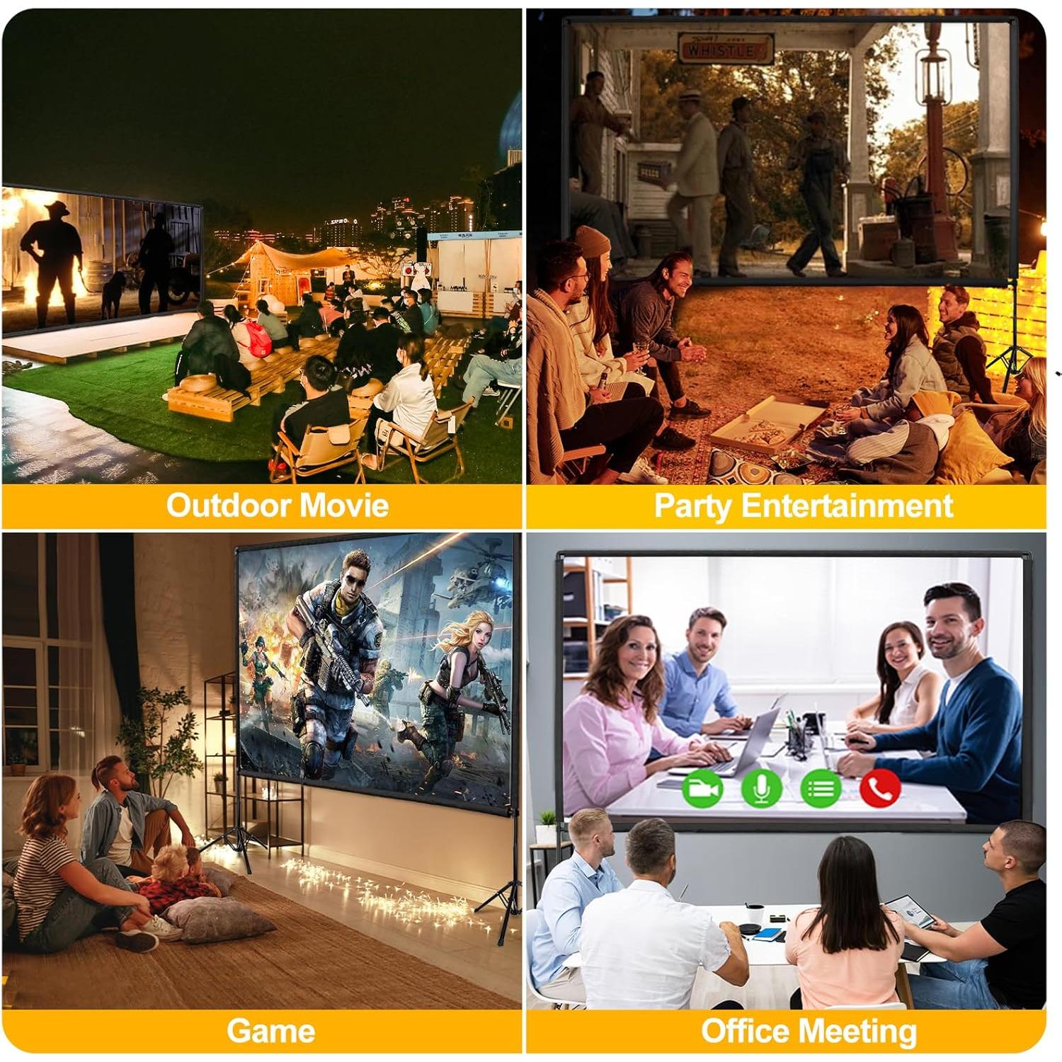 Pantalla de proyector portátil GLOSHOOTING 120" 4K HD