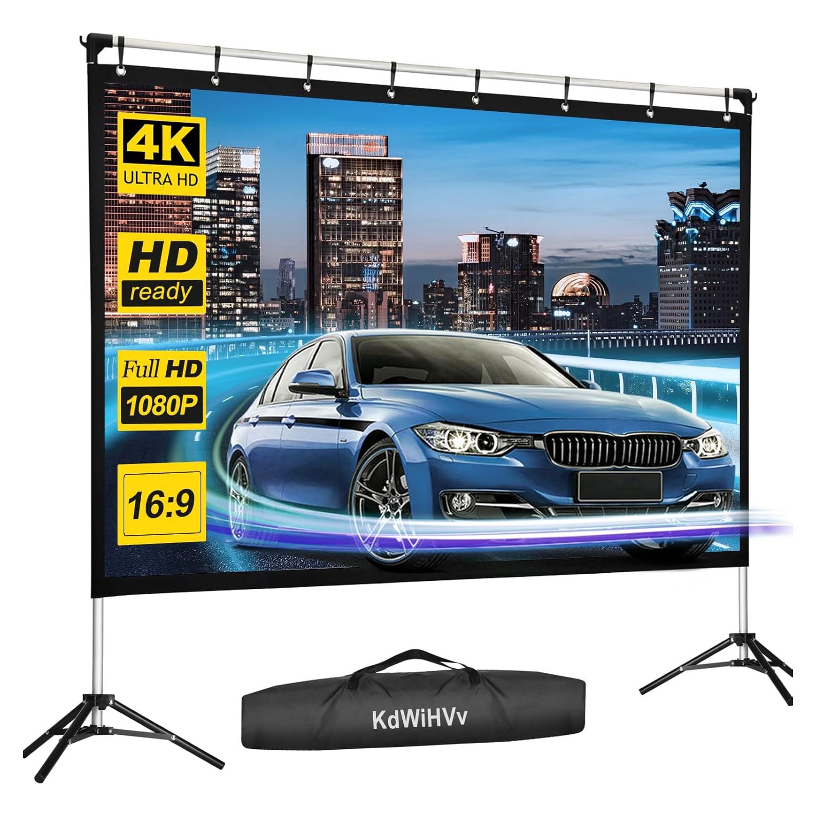 Pantalla de proyector KdWiHVv 120" portátil anti-arrugas