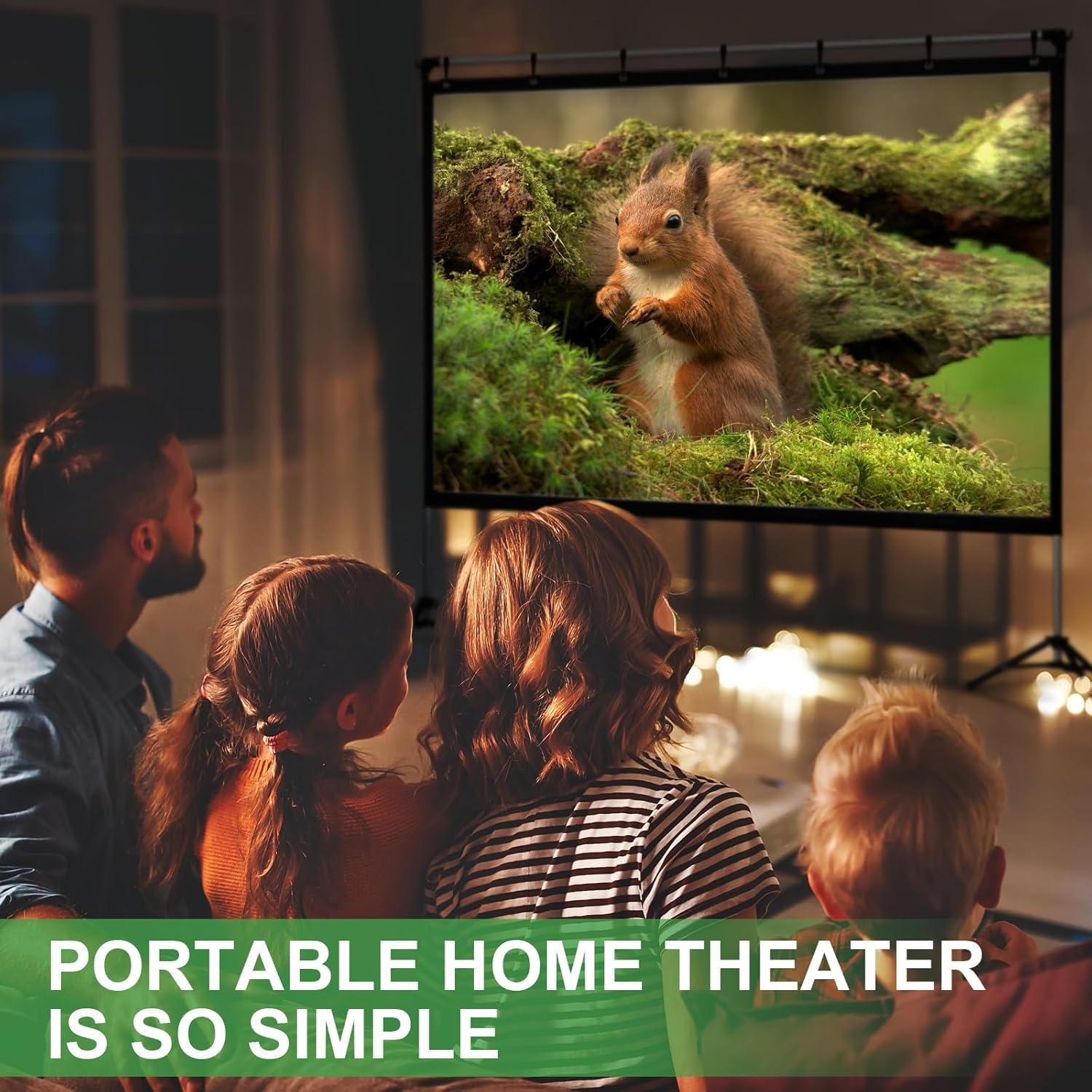 Pantalla de proyector KdWiHVv 120" portátil anti-arrugas