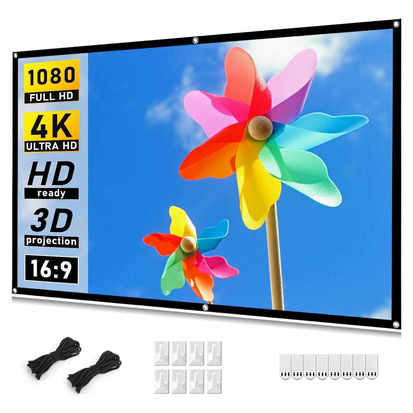 Pantalla de Proyector Taotique 72" HD Plegable Doble Cara