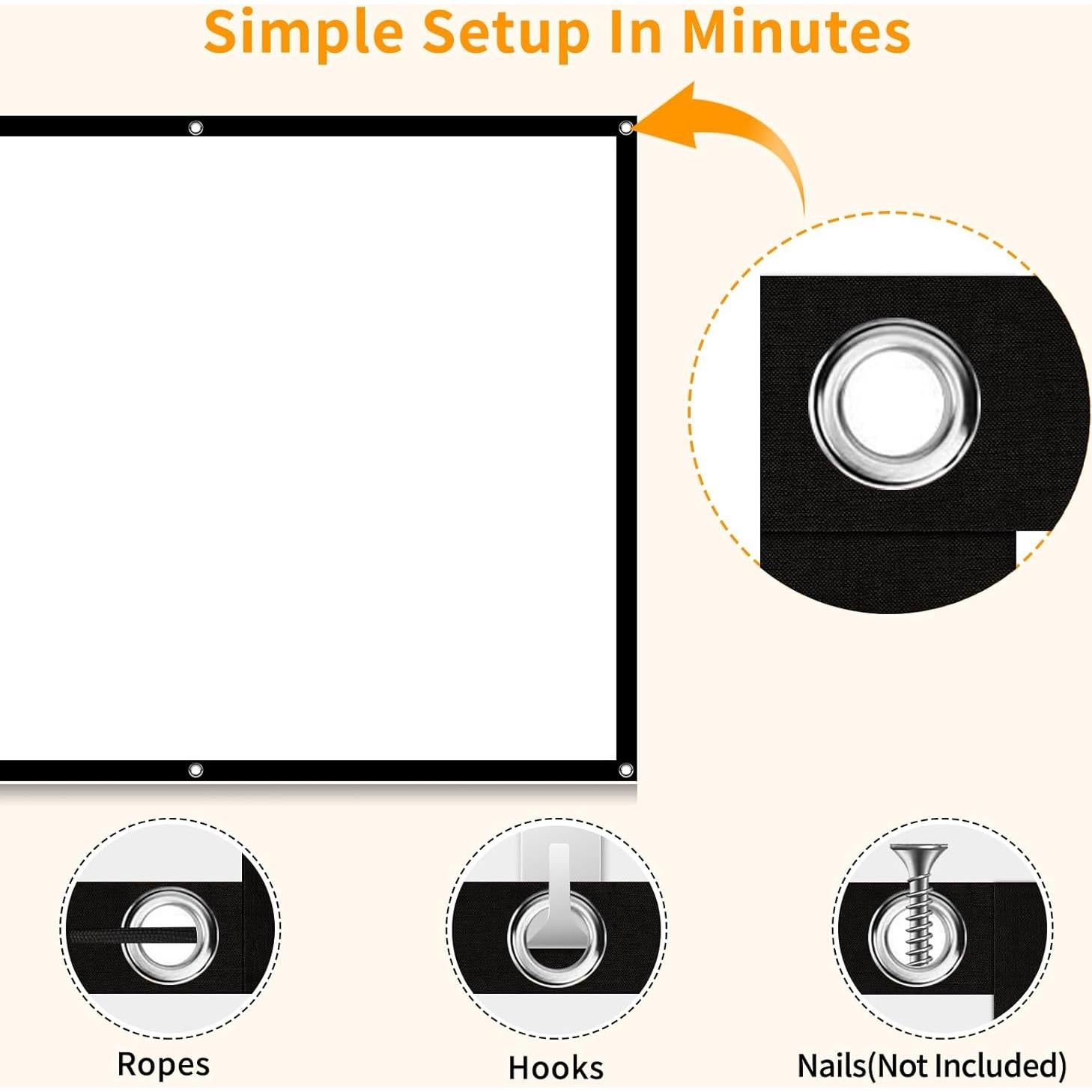 Pantalla de Proyector Taotique 72" HD Plegable Doble Cara