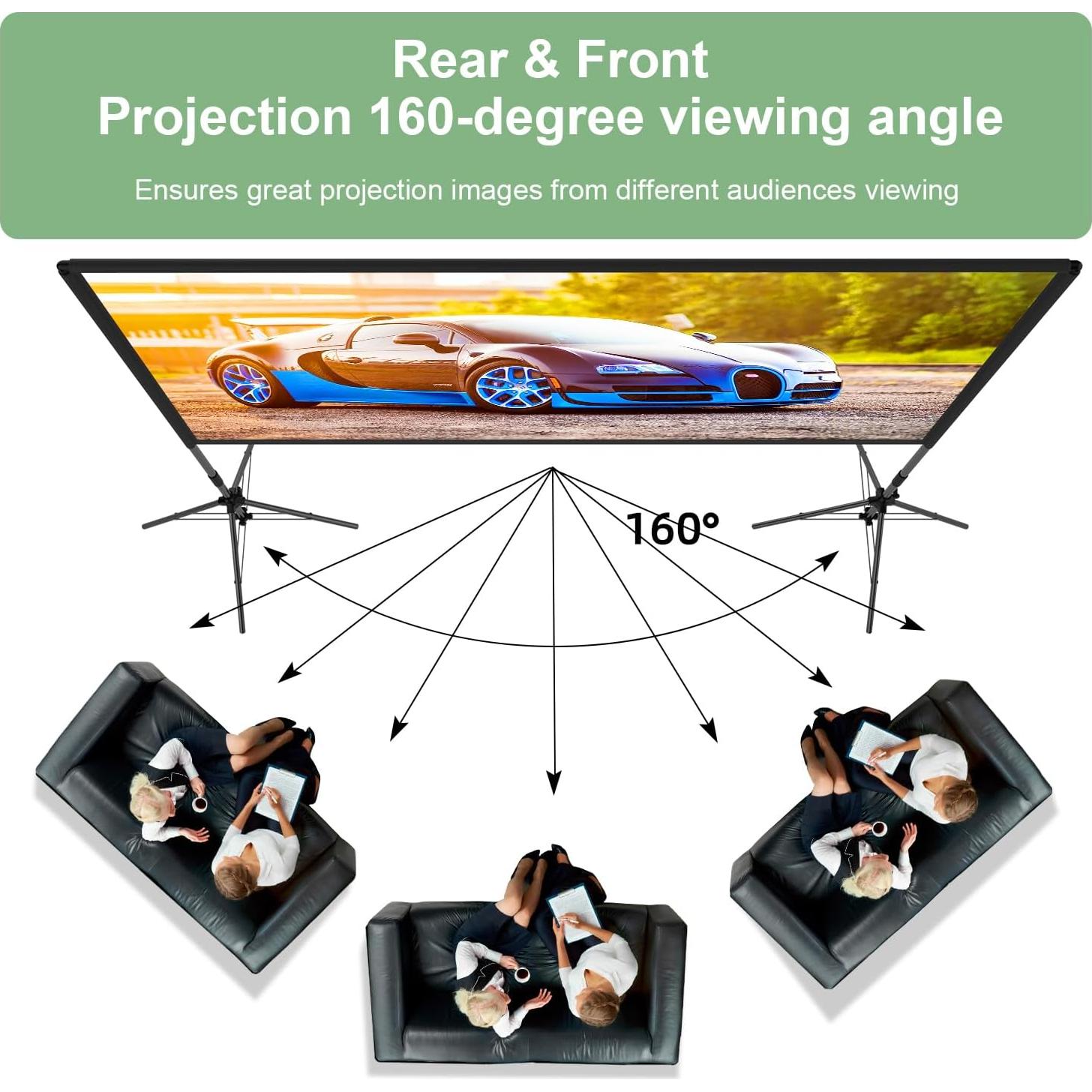 Pantalla de Proyector 100" DUYIKJ 4K HD con Soporte y Bolsa