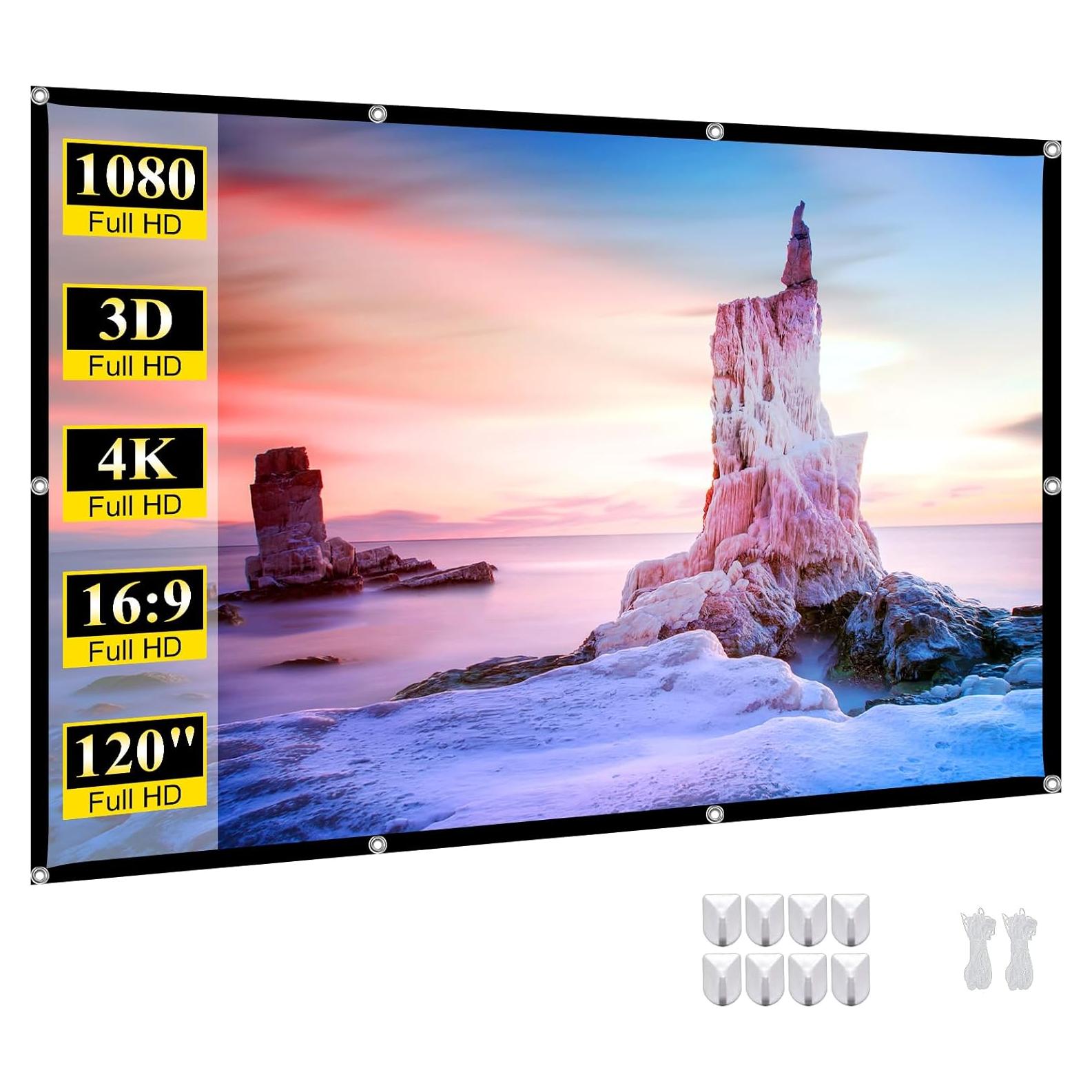 Pantalla de Proyector Plegable 120" 4K HD SKERELL Anti-Arrugas