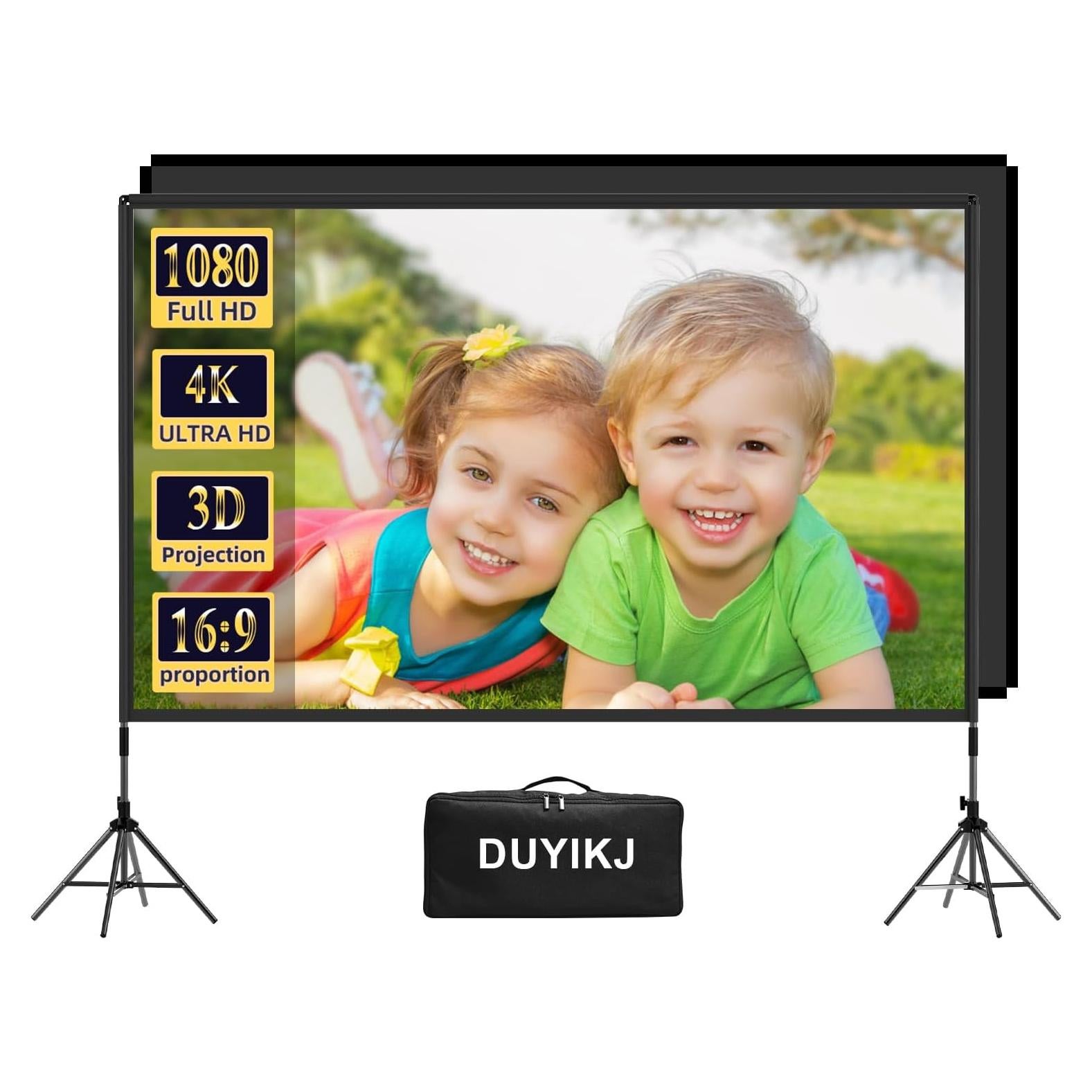 Pantalla de proyector portátil DUYIKJ 100 pulgadas 4K HD