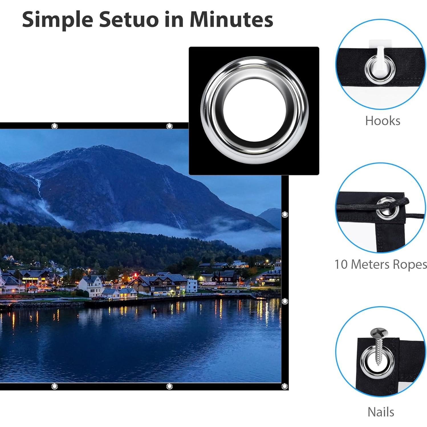 Pantalla de Proyector Plegable 120" LEORFI HD 4K 16:9