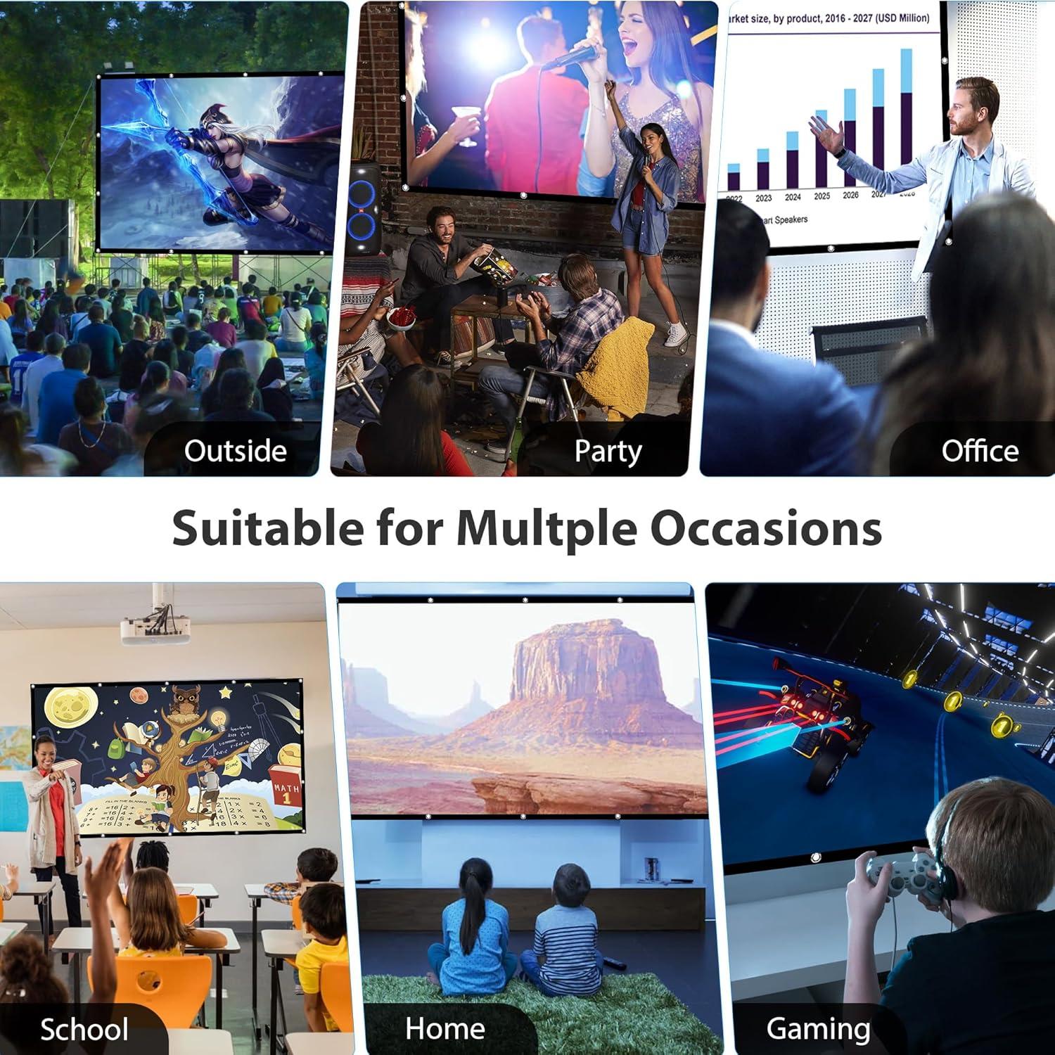 Pantalla de Proyector Plegable 120" LEORFI HD 4K 16:9